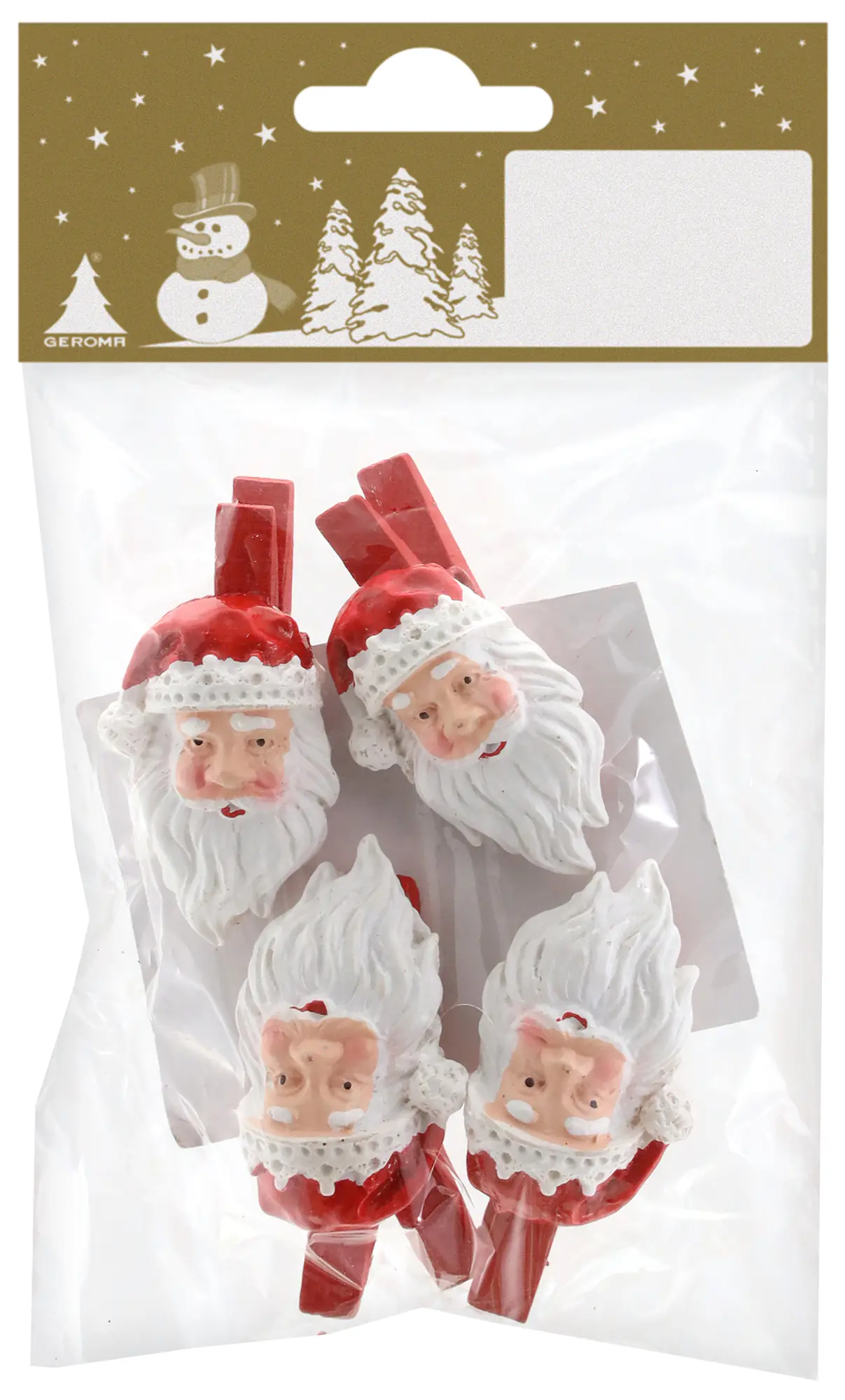 Deko-Clips Santa Polyresin 5 cm 4 Stück Deko-Clips Santa Polyresin 5 cm 4 Stück