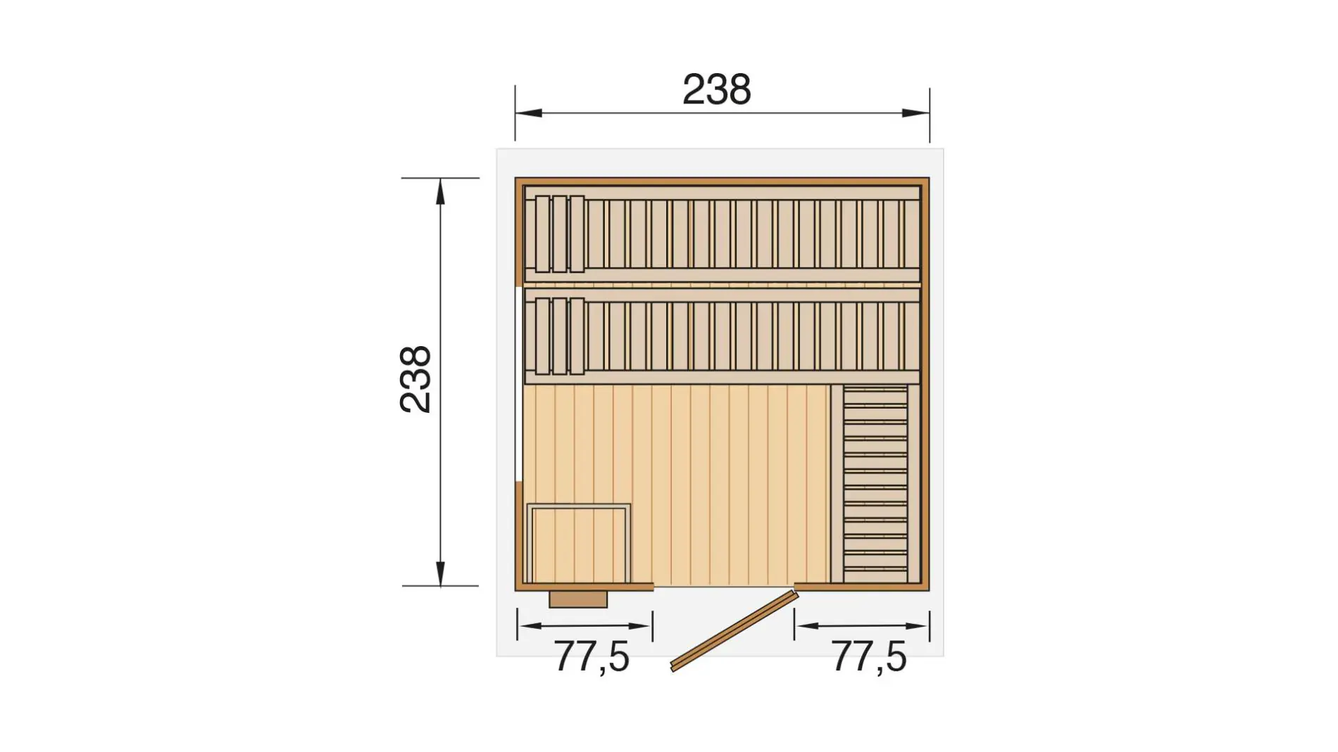 Weka Gartensauna Kuopio 5,66 m² natur