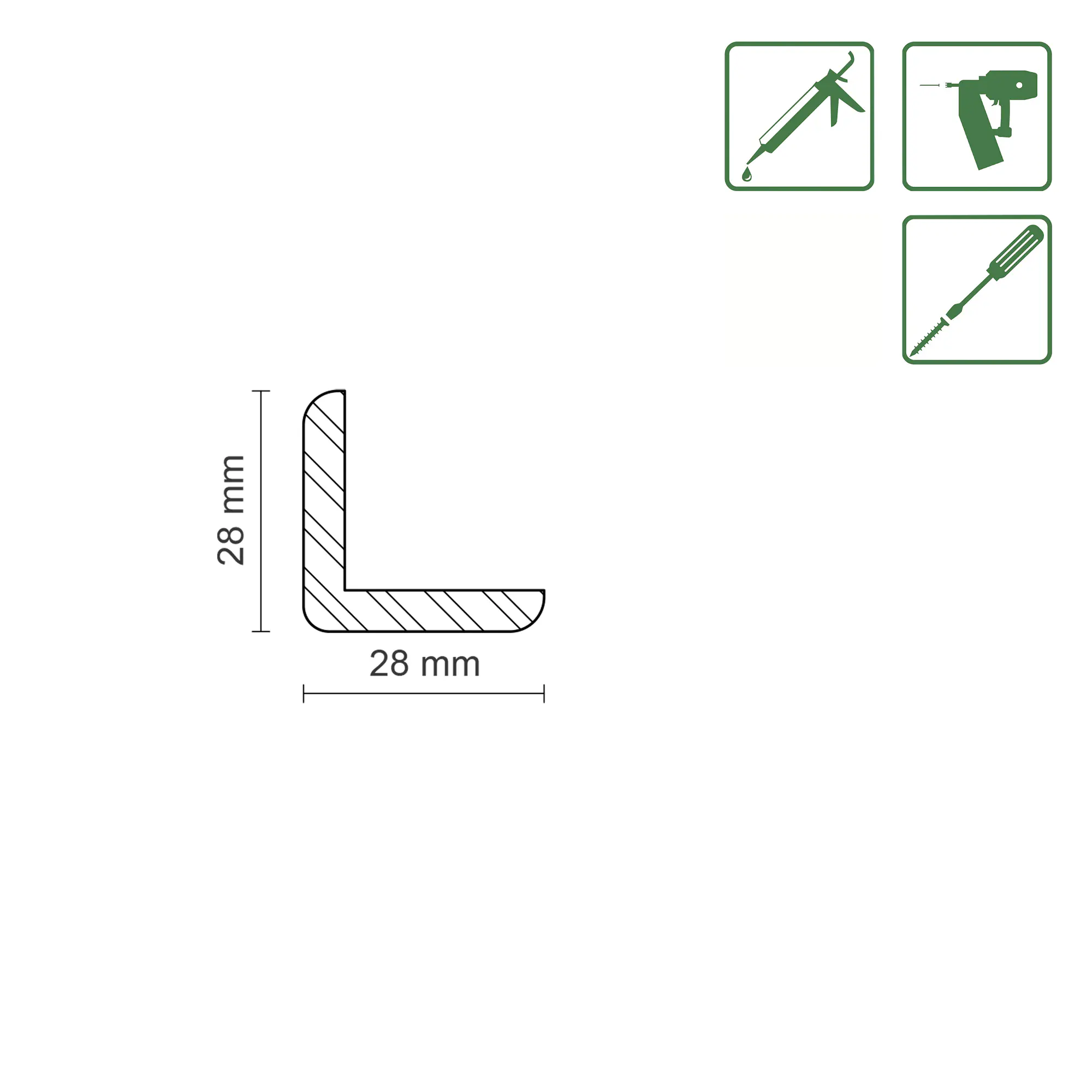 Neuhofer Winkelleiste 240 cm 28 x 28 mm Fichte/Kiefer