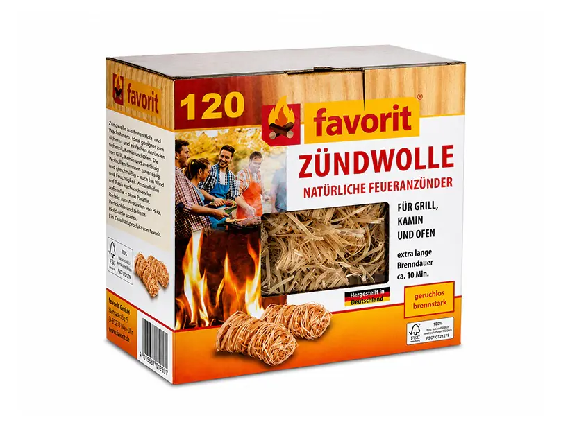 Favorit Anzündwolle Sparpack 120 Stück
