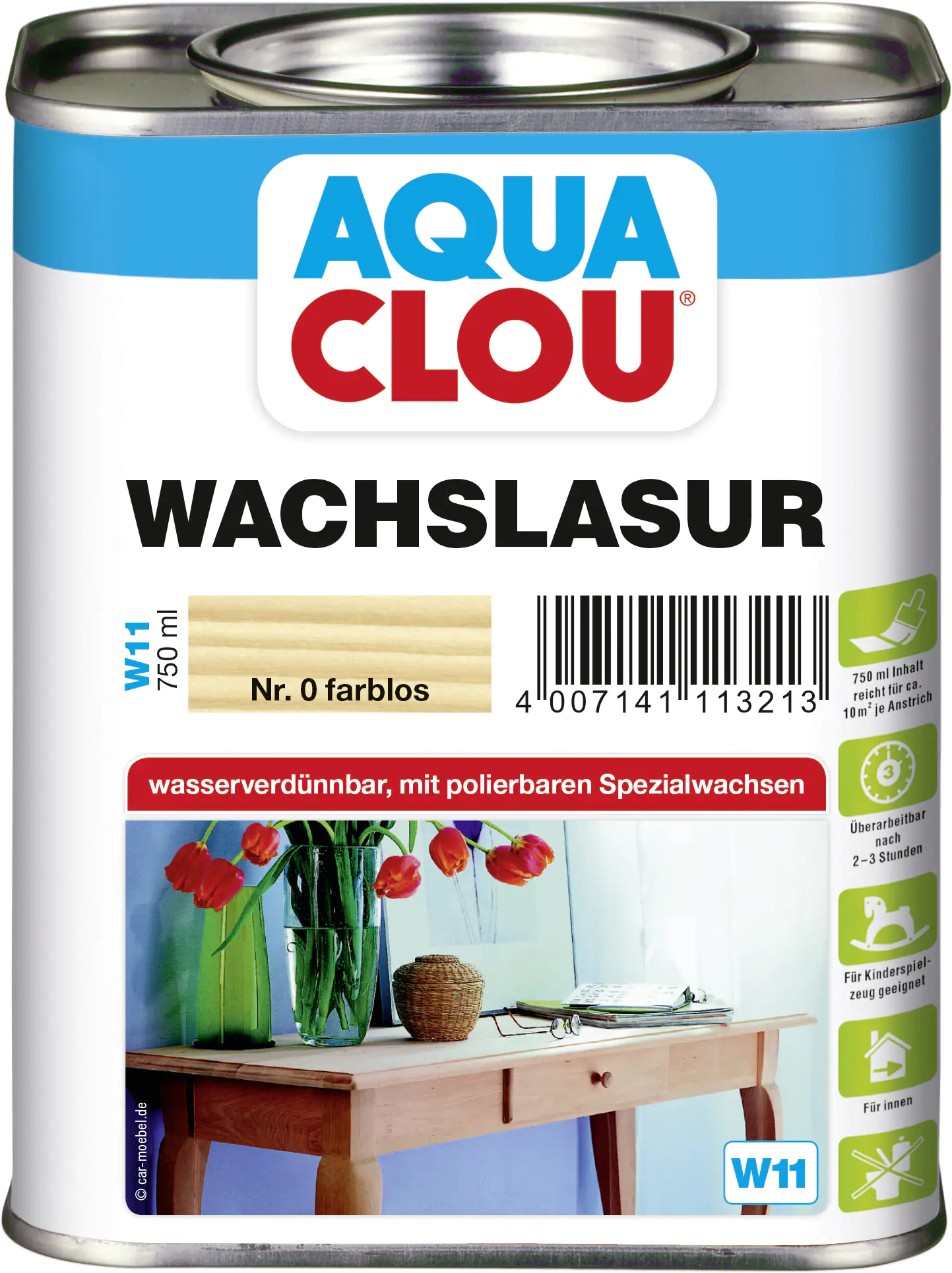 Aqua Clou Wachslasur 750 ml farblos Aqua Clou Wachslasur 750 ml farblos