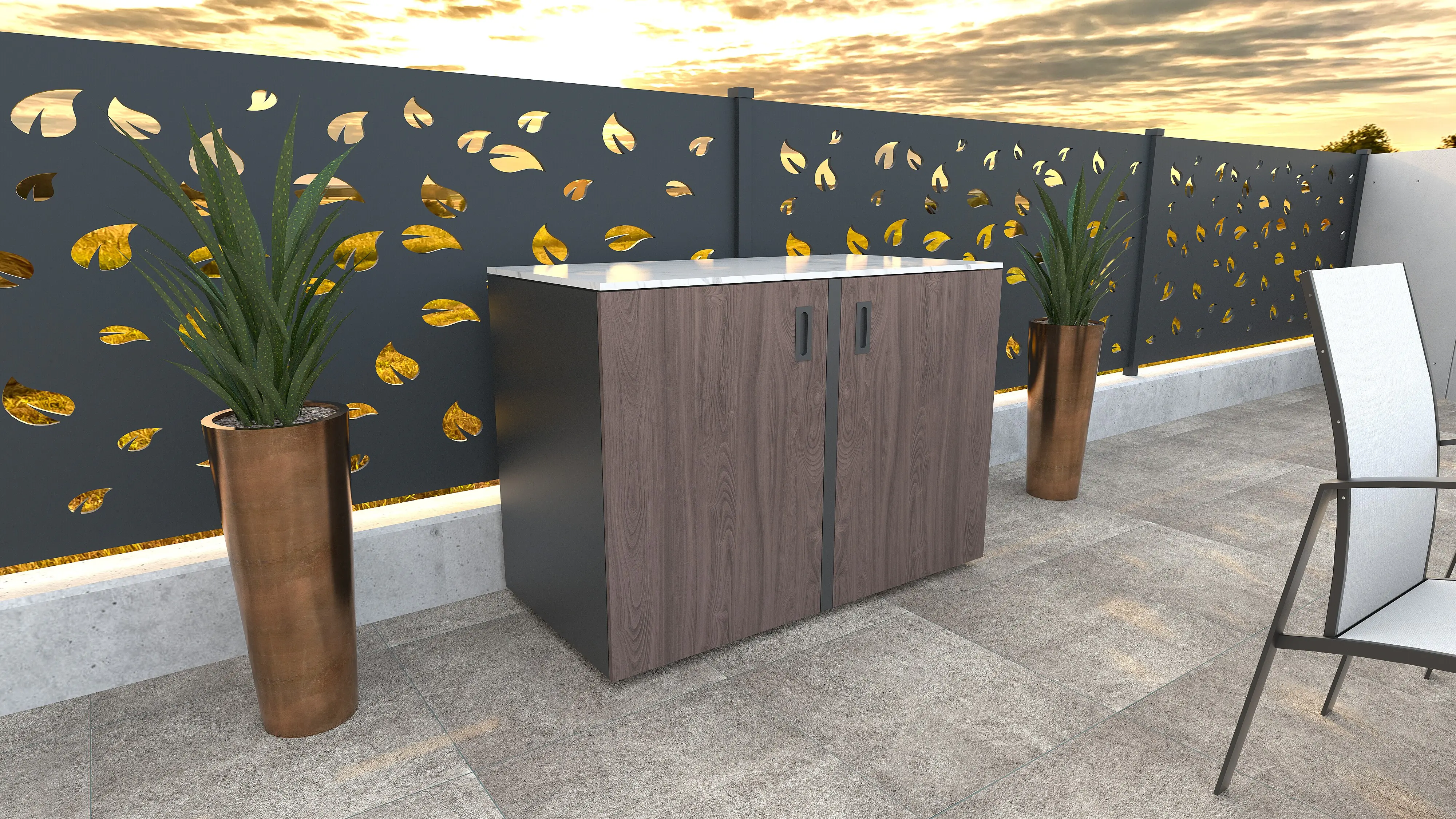 Bellano Living Eck Element für Outdoorküchen inkl. 2 Türen walnuss Bellano Living Eck Element für Outdoorküchen inkl. 2 Türen walnuss