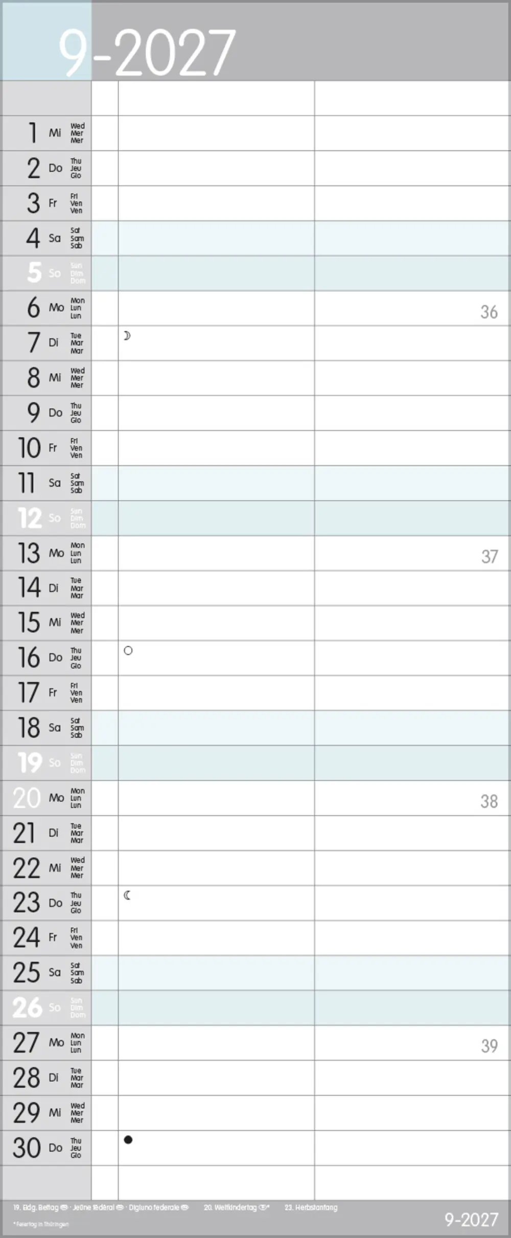 Korsch Kalender My Timer 2027 grau