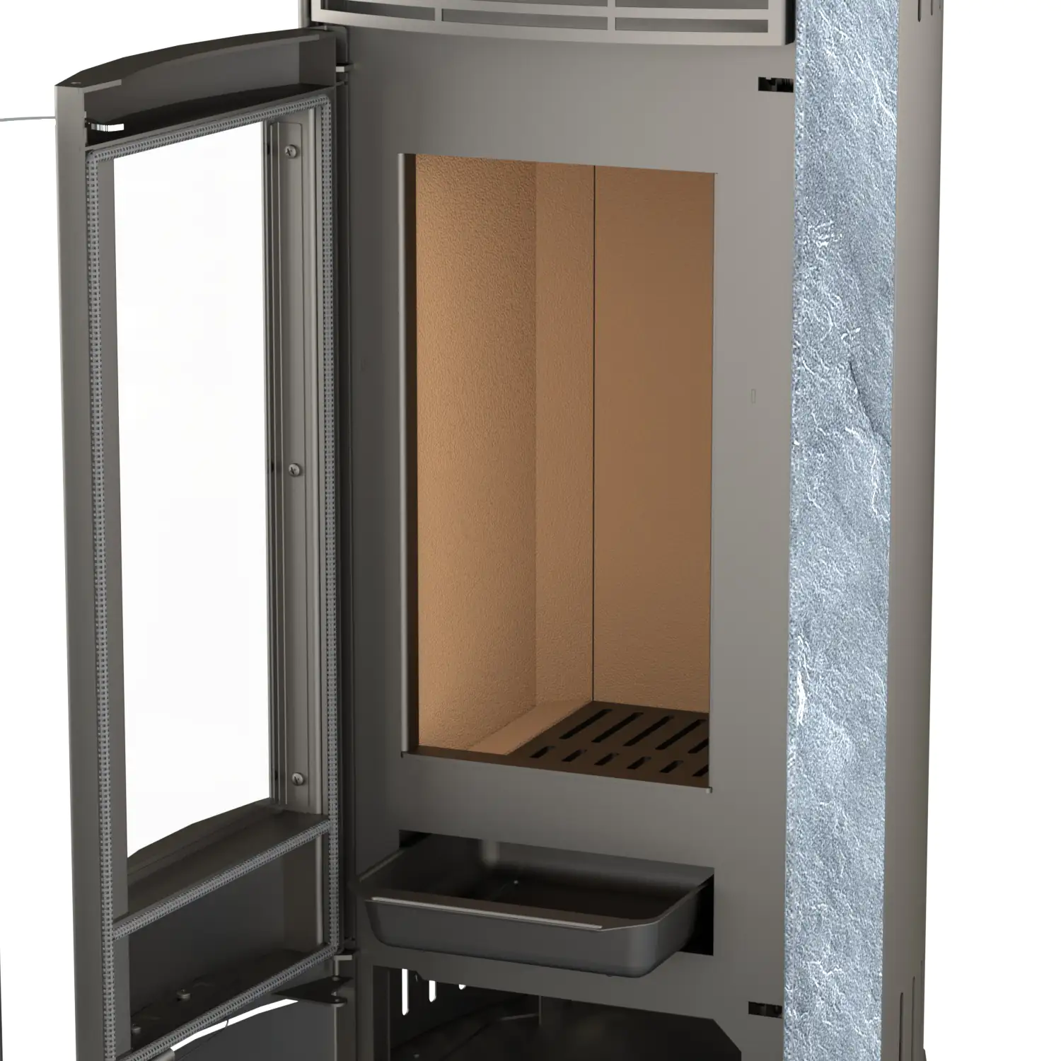 Thermia Kaminofen Alpha Naturstein grau 6 kW