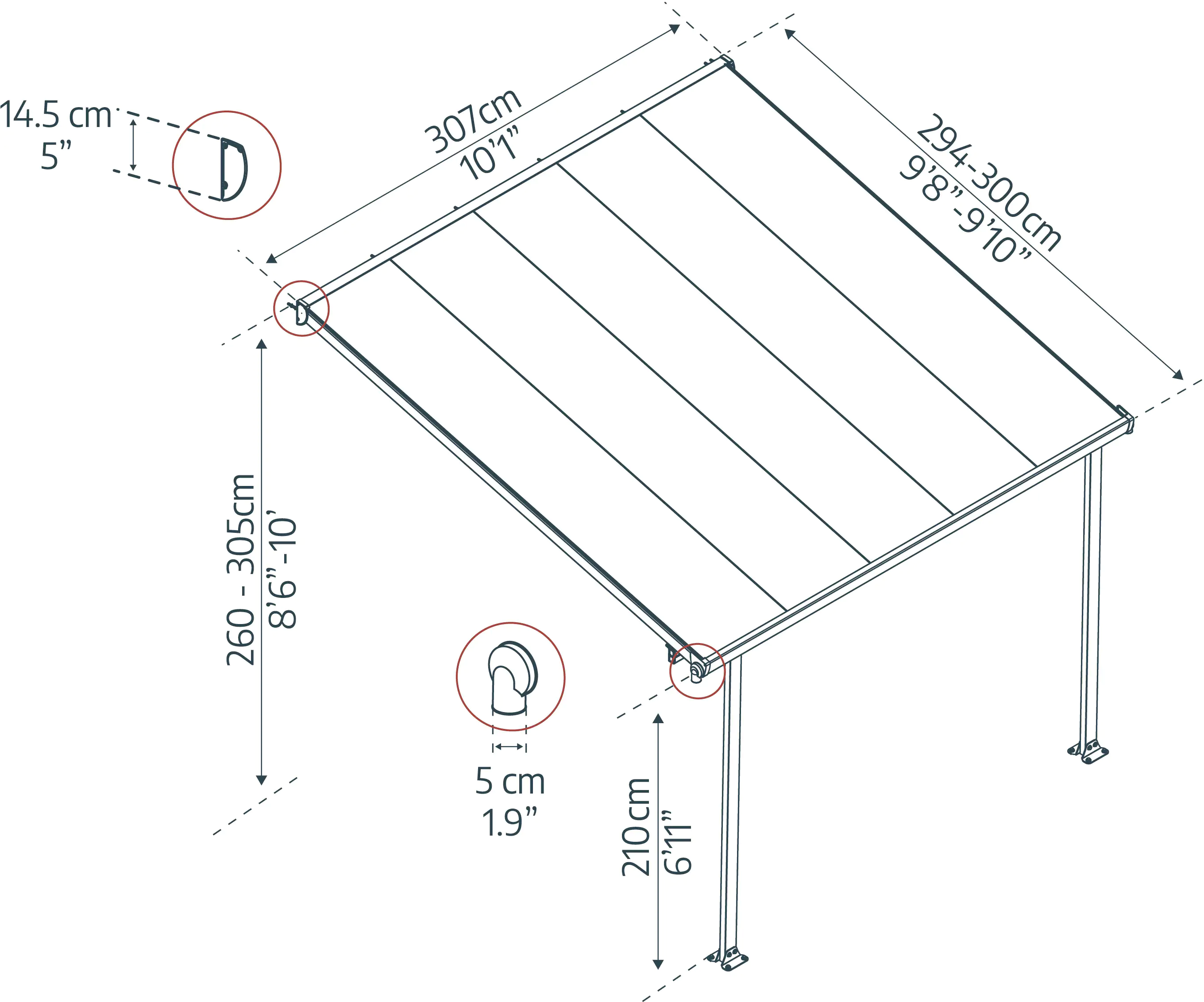 Canopia Terrassenüberdachung Feria  307 x 294 cm weiß