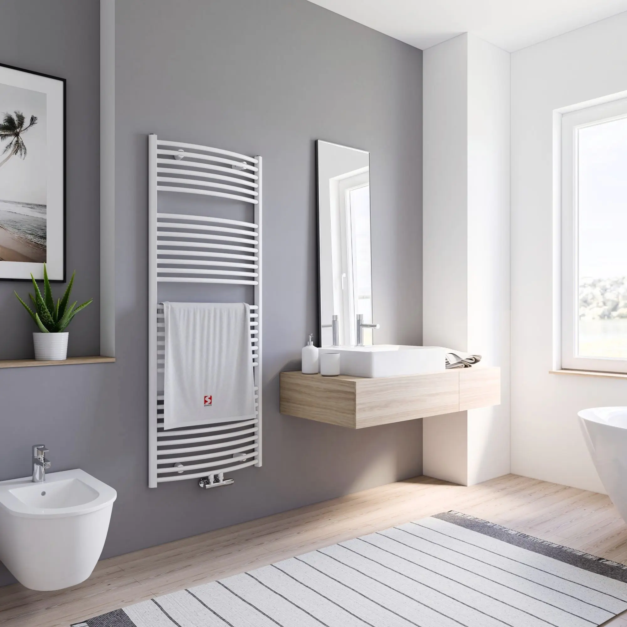 Schulte Design-Heizkörper Europa mit Mittelanschluss 153,5 x 60 cm alpinweiß 818 W
