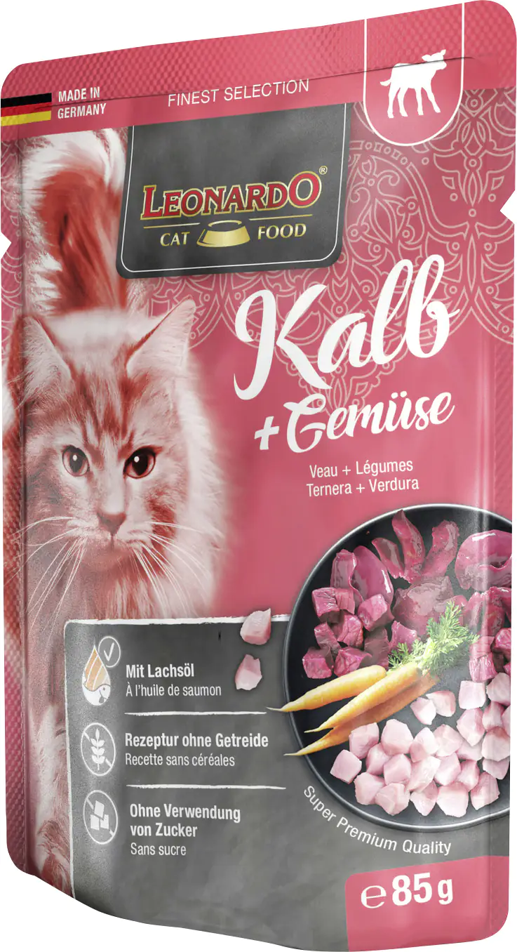 Leonardo Katzennassfutter Kalb und Gemüse 85 g