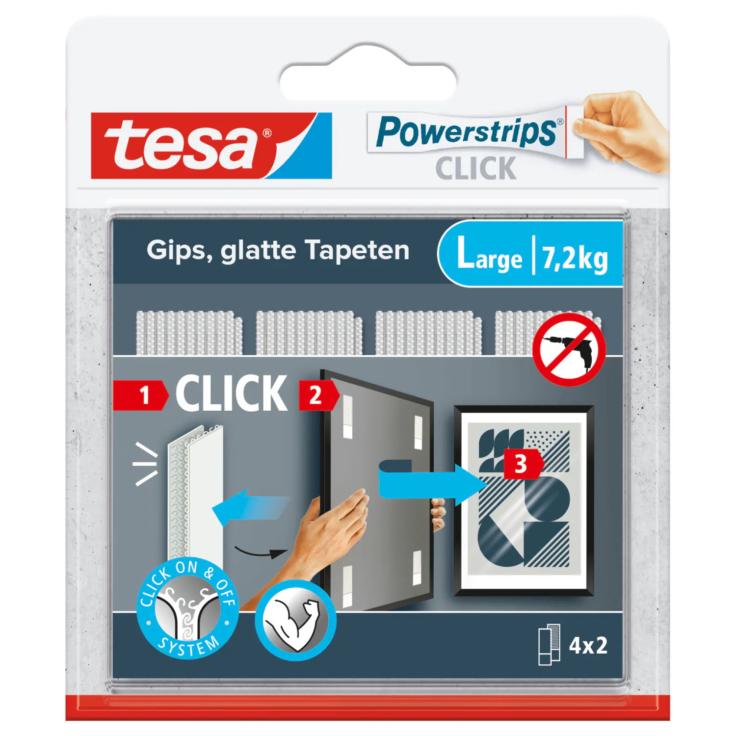 tesa Powerstrips Click Large 4 Stück tesa Powerstrips Click Large 4 Stück
