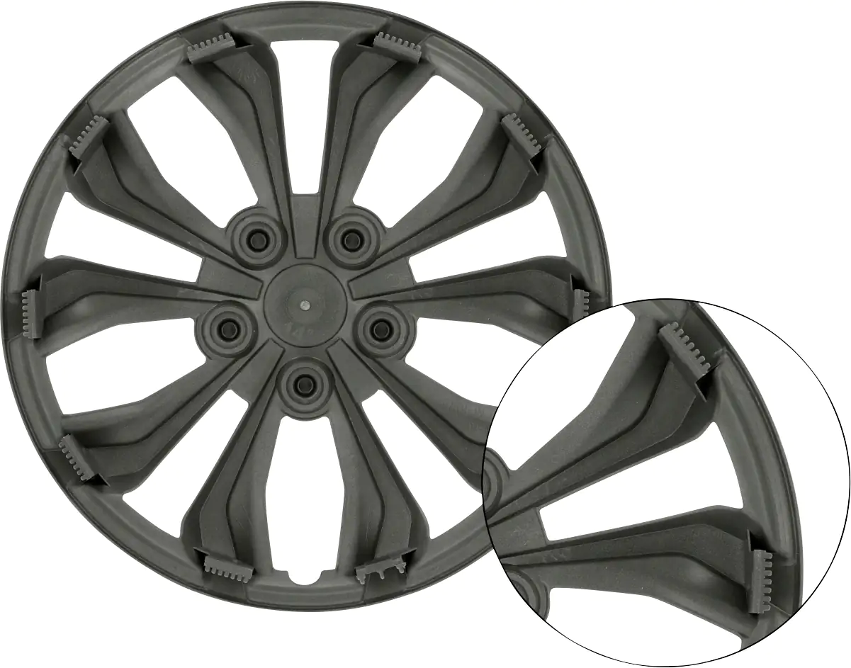 Unitec Radzierblende Daytona 35 cm (14 Zoll) schwarz silber 4 Stück Unitec Radzierblende Daytona 35 cm (14 Zoll) schwarz silber 4 Stück