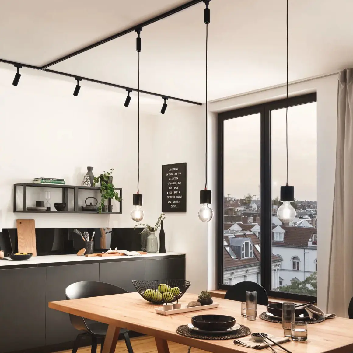 Paulmann U-Rail Mitteleinspeisung 100W, schwarz matt