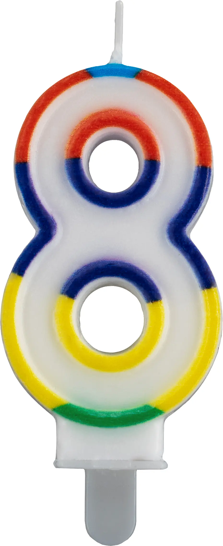 Geburtstagskerze Zahl 8 bunt 6 cm - 1 Stück