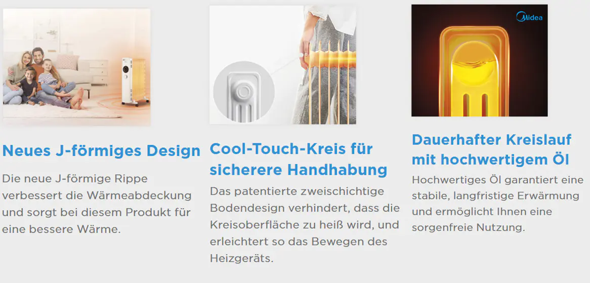 Midea Ölradiator NY2009-22M 9 Rippen 3 Heizstufen 2000 Watt Midea Ölradiator NY2009-22M 9 Rippen 3 Heizstufen 2000 Watt
