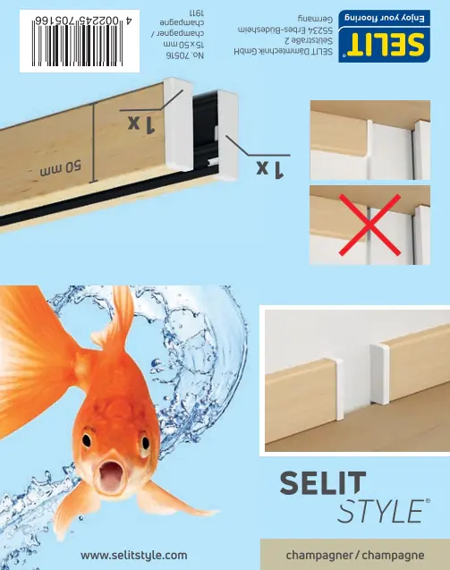 SELITSTYLE Innenecke champagner Höhe 50 mm