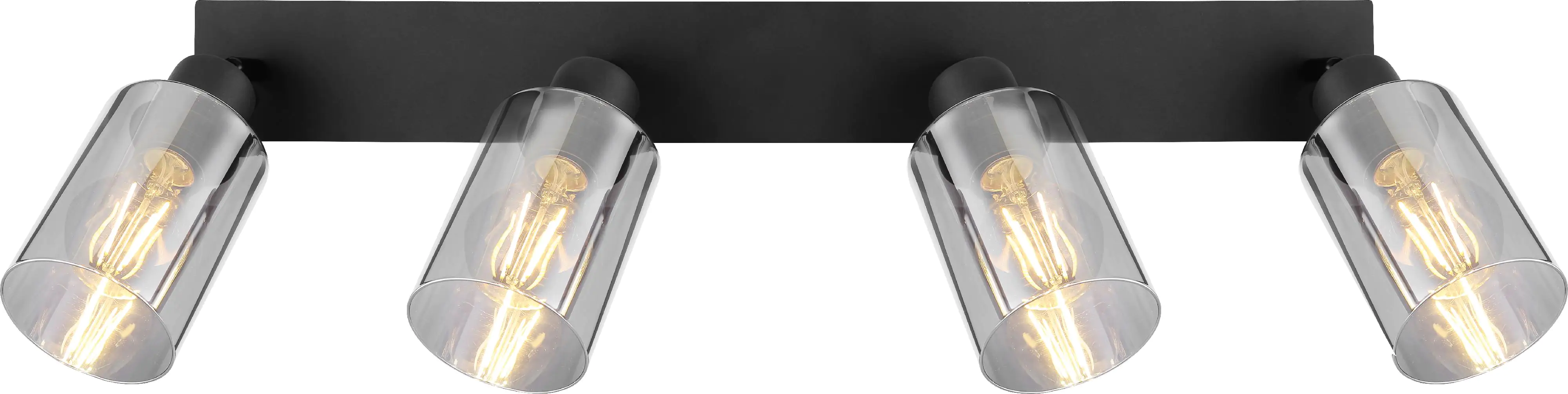 Globo 4er Spot Hadera schwarz 67 x 9 cm 4 x E 27, max. 15 W, dimmbar Globo 4er Spot Hadera schwarz 67 x 9 cm 4 x E 27, max. 15 W, dimmbar