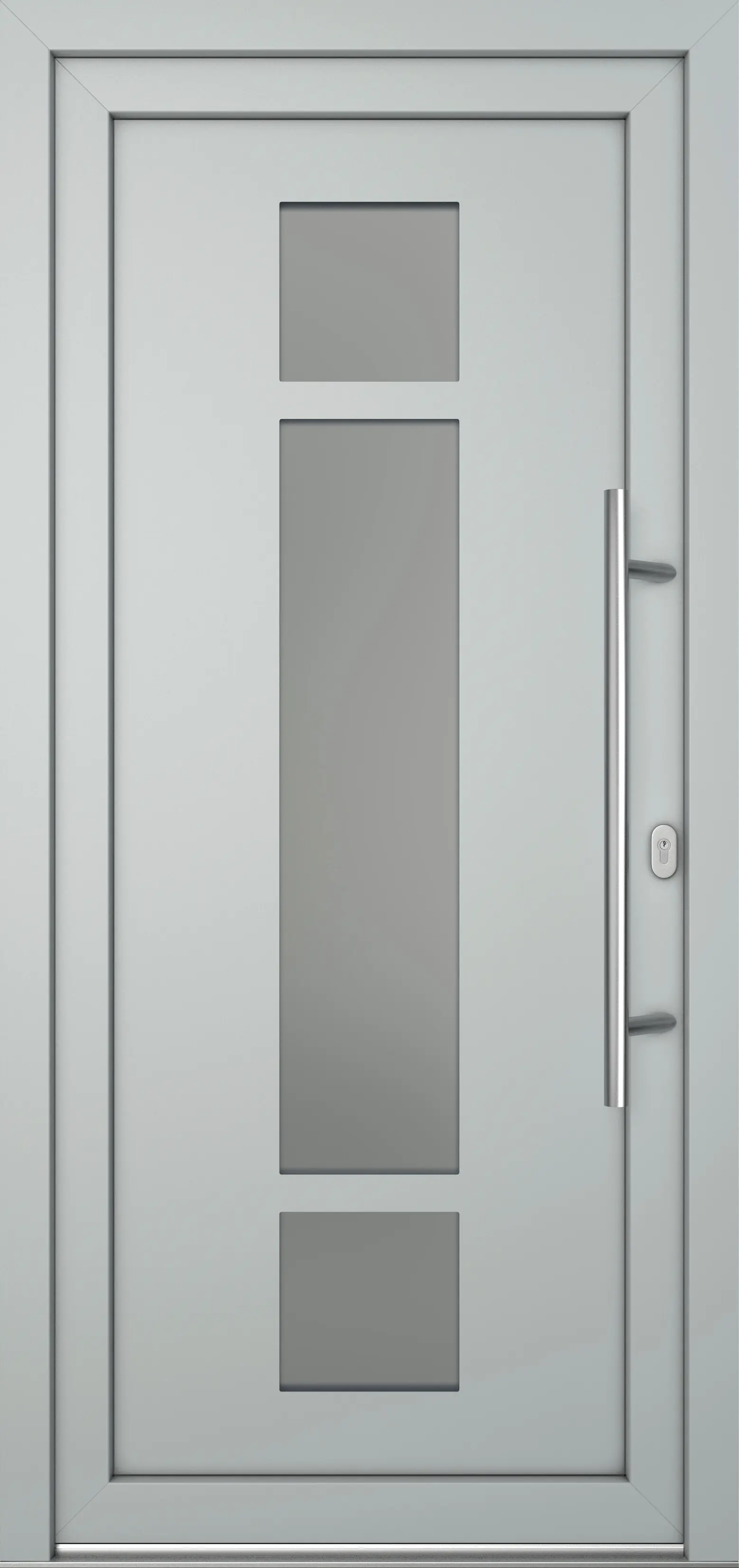Meeth Haustür Optimal Pro PVC Modell 102 108 x 208 cm DIN Rechts weiß/lichtgrau