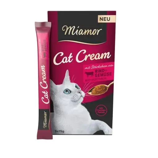Miamor Katzen Creme mit Rind & Gemüse 5x15 g