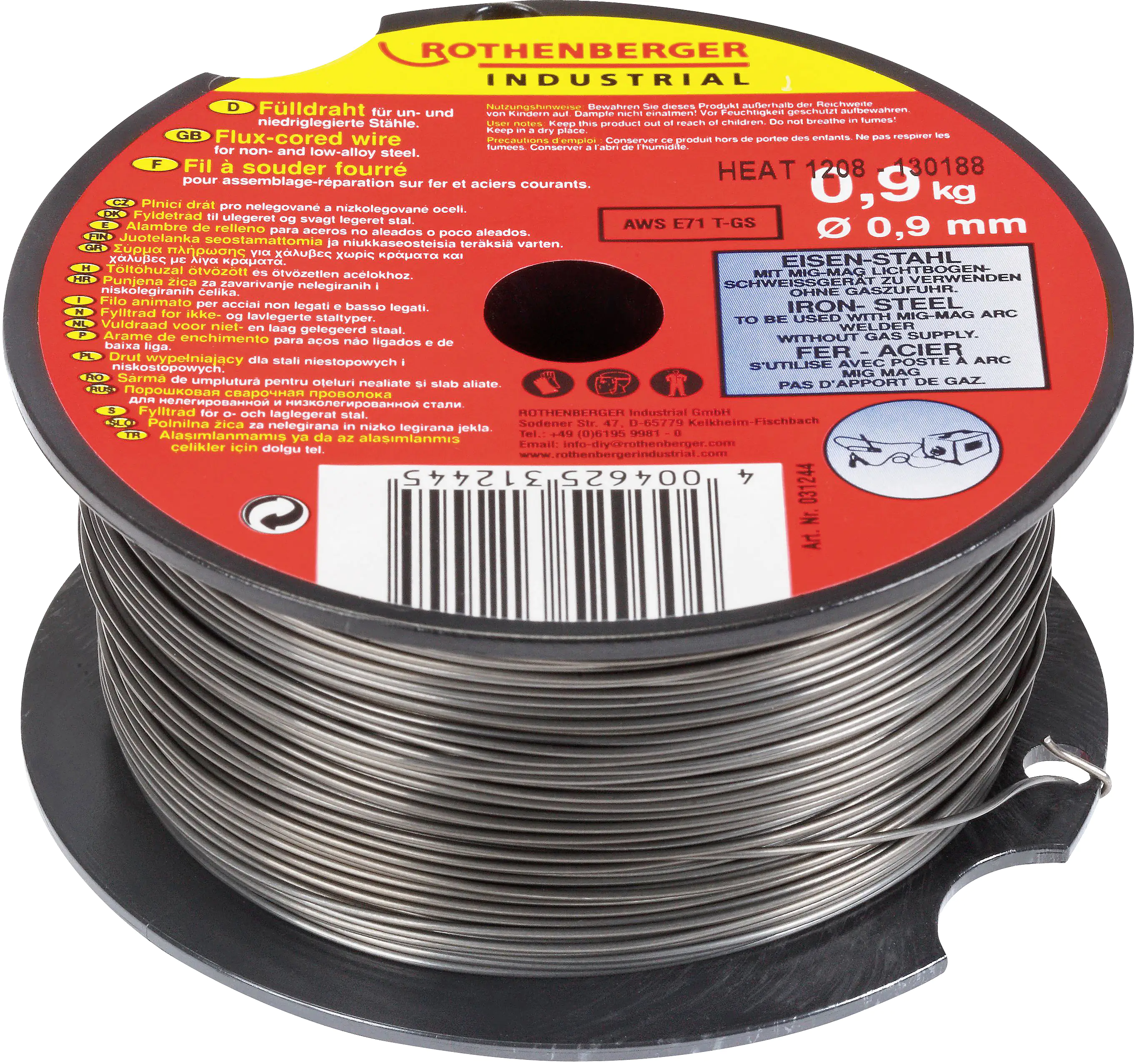4004625312445_1136526 Rothenberger Fülldraht 0,09 cm 0,9 kg für un-/niedriglegierten Stahl