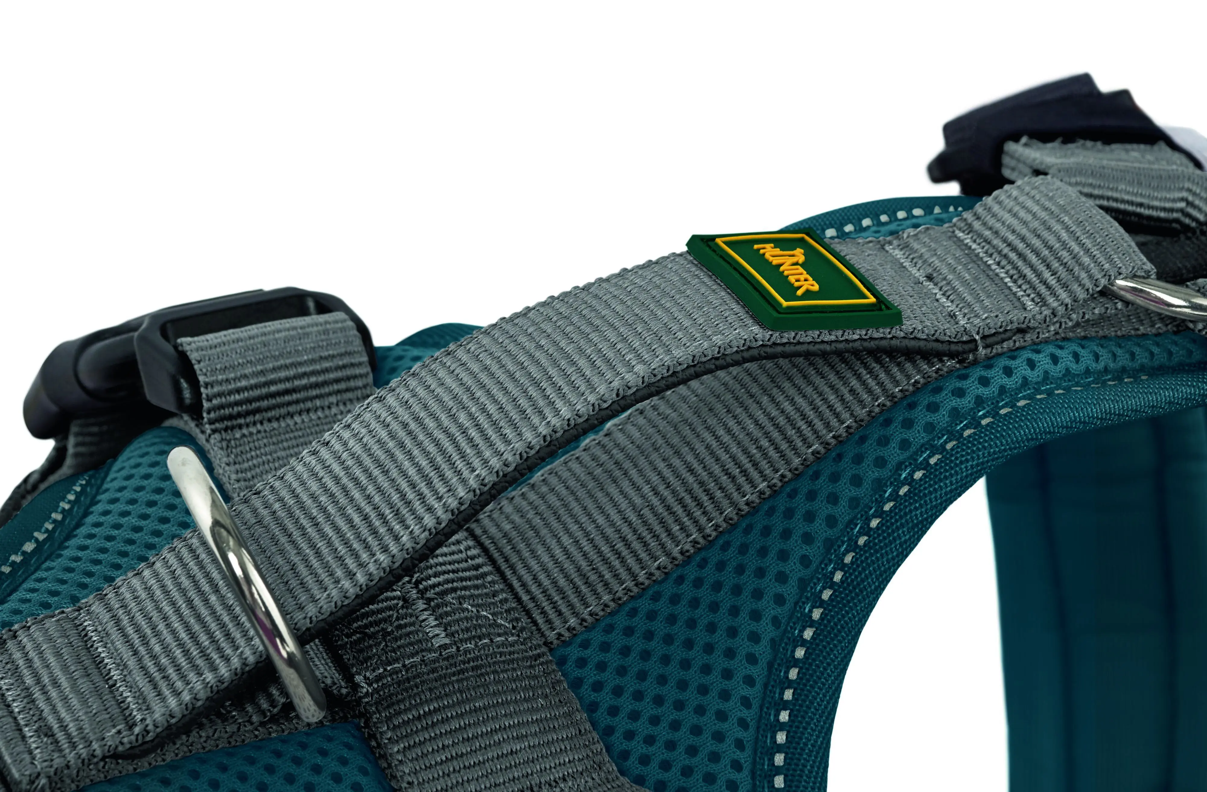 Hunter Hundegeschirr Maldon Up mit Griff M-L petrol/grau
