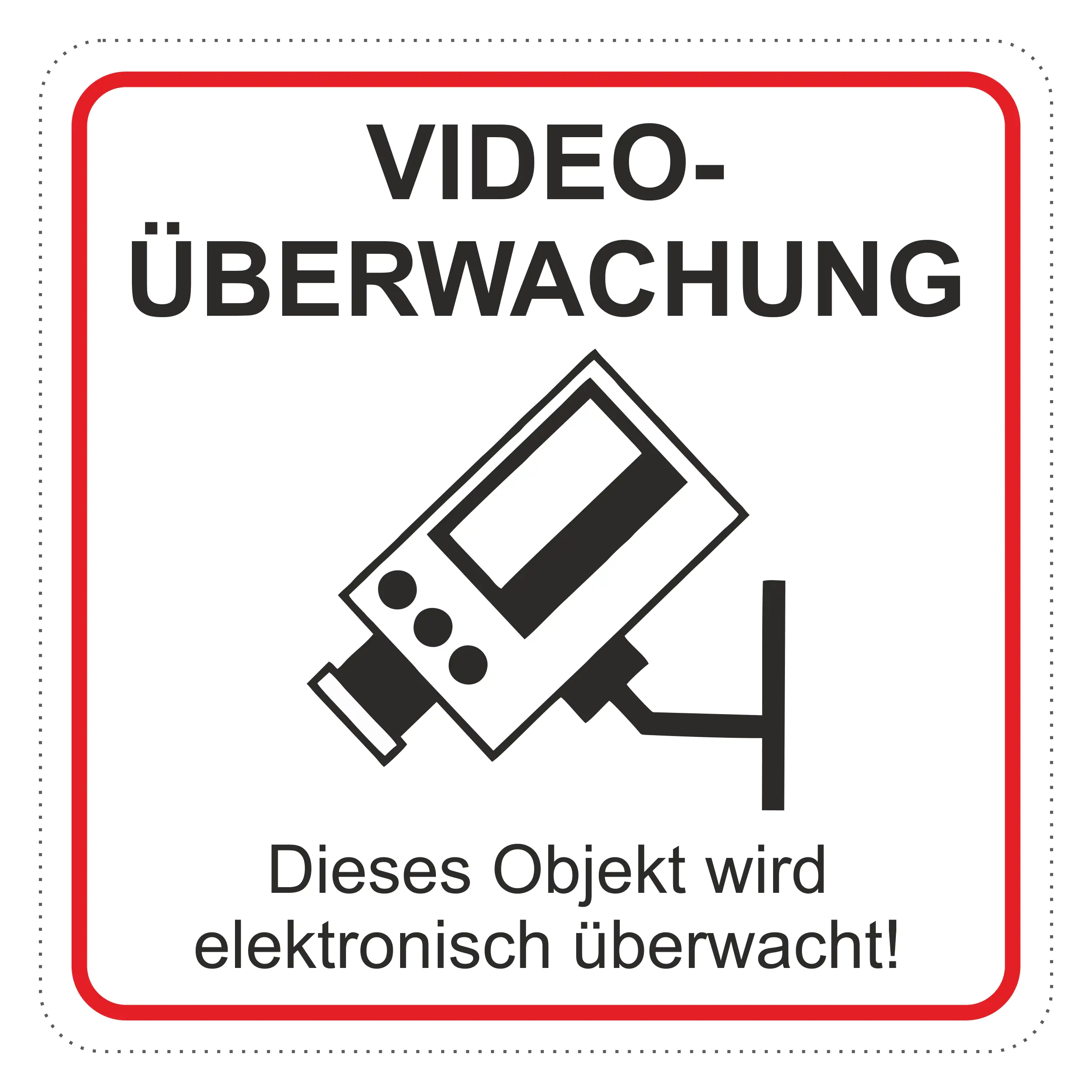 Hermann Schütz Aufkleber Videoüberwachung 65x65mm
