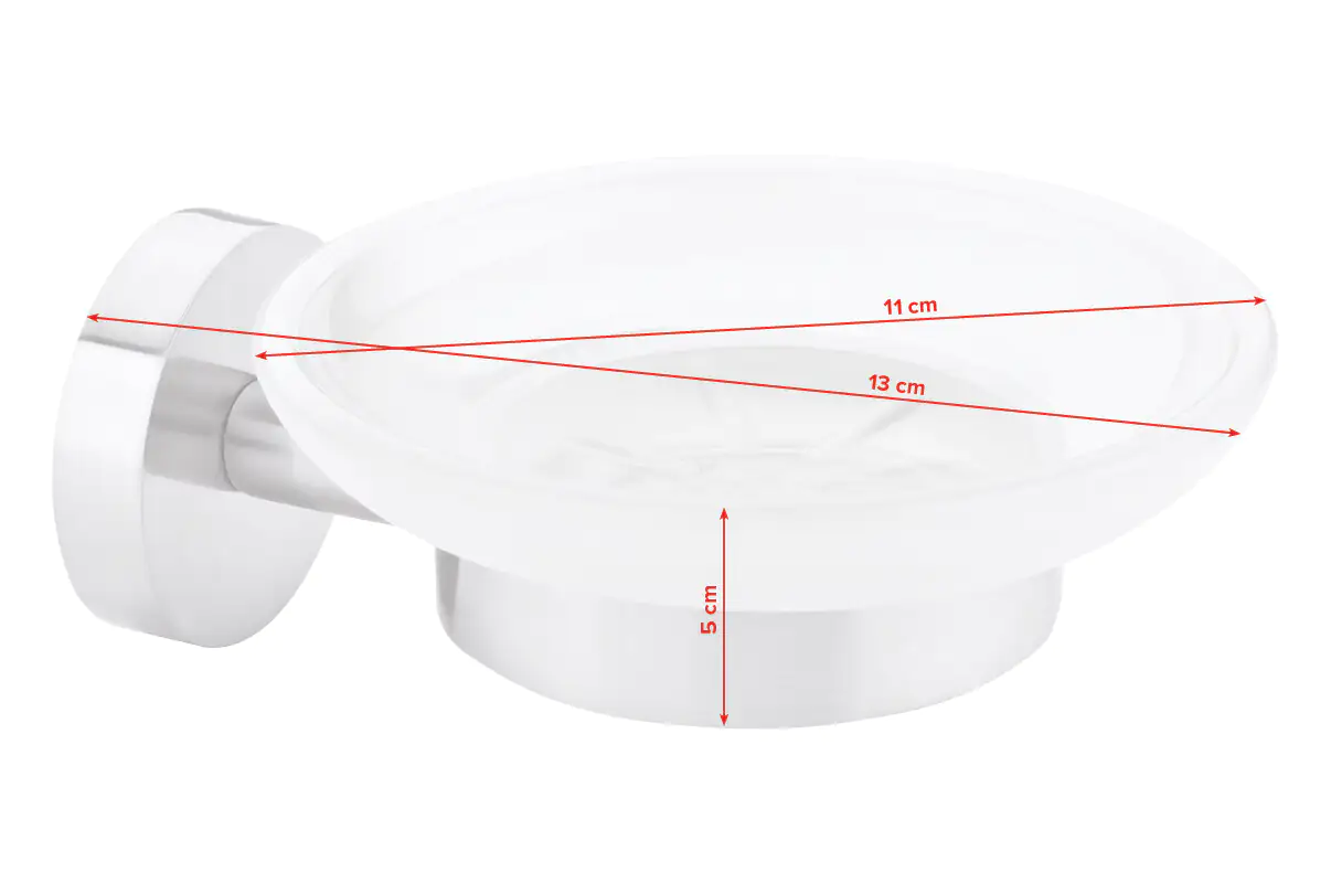tesa Moon Seifenschale zum Hängen edelstahl satiniertes Glas 11 cm