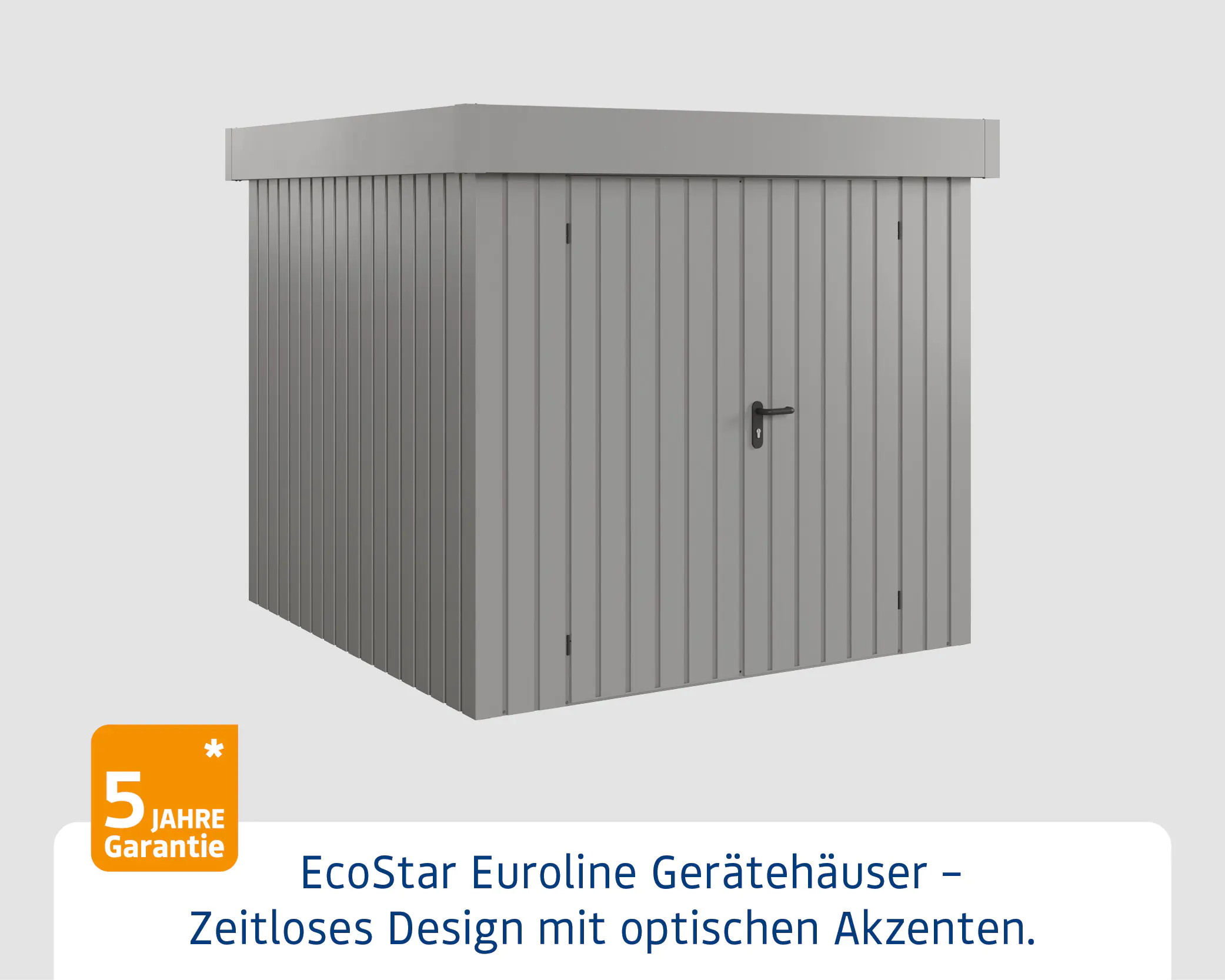 EcoStar Metallgerätehaus Euroline EFD5 aluminiumgrau 214 x 214 cm 2-flg. EcoStar Metallgerätehaus Euroline EFD5 aluminiumgrau 214 x 214 cm 2-flg.