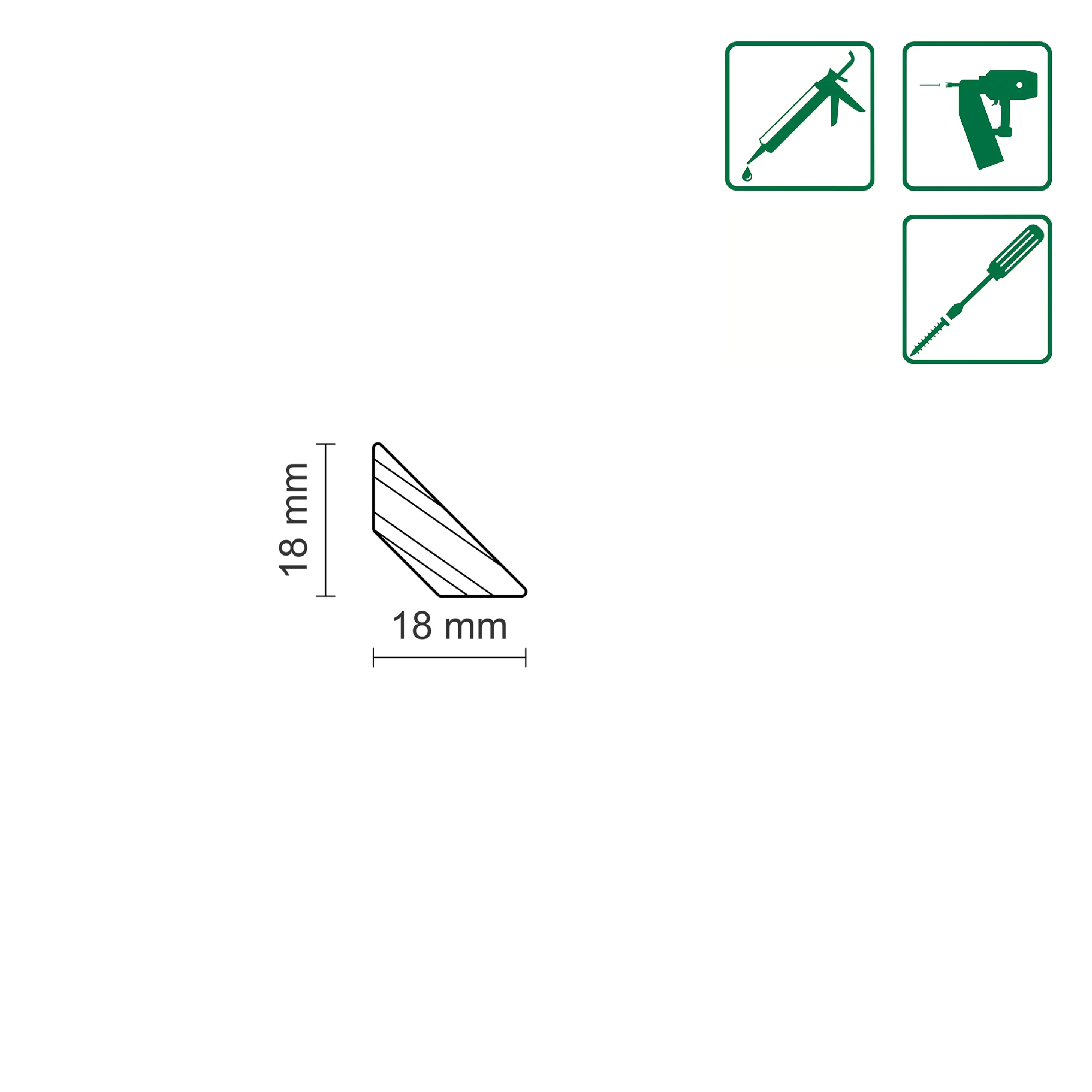 FN Neuhofer Dreikantleiste trapezförmig 100 cm 18 x 18 mm Fichte/Kiefer