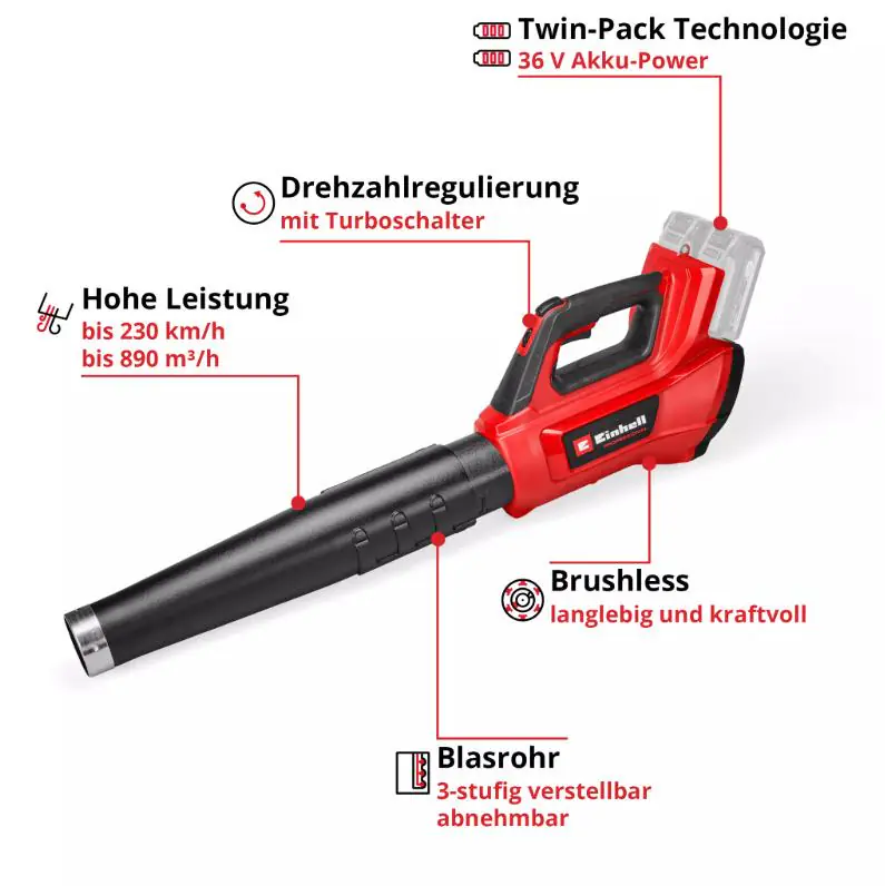 Einhell Akku-Laubbläser GP-LB 36/230 Li E BL-Solo