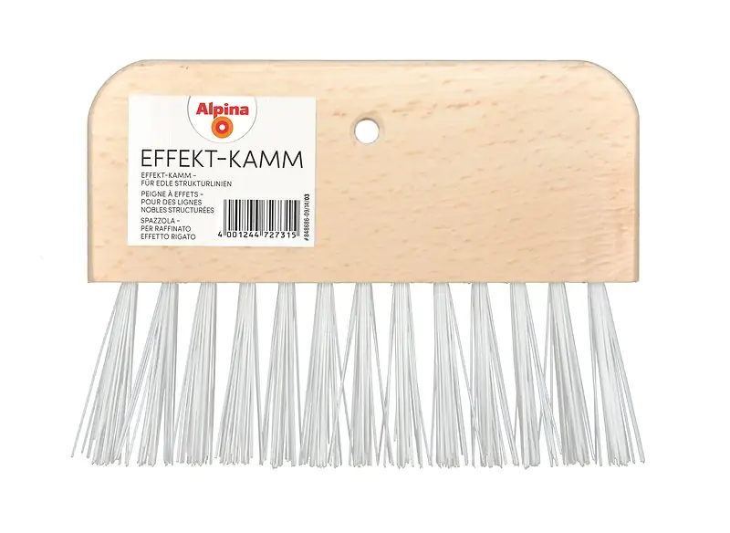 Alpina Effekt-Kamm Holzgriff mit hochwertigen Polyester-Borsten