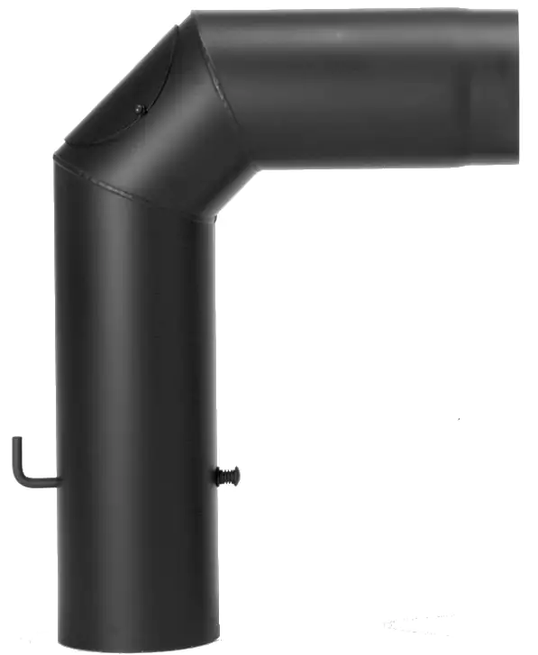 FireFix Ofenrohrbogen 90°, Ø 130 mm, mit Drosselklappe, schwarz