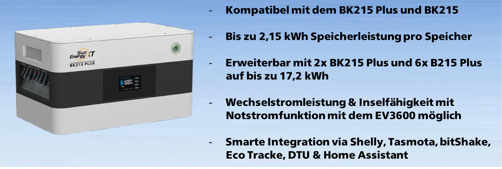 SunEnergyXT  Erweiterungsspeicher B215 PLUS 2,15 kWh