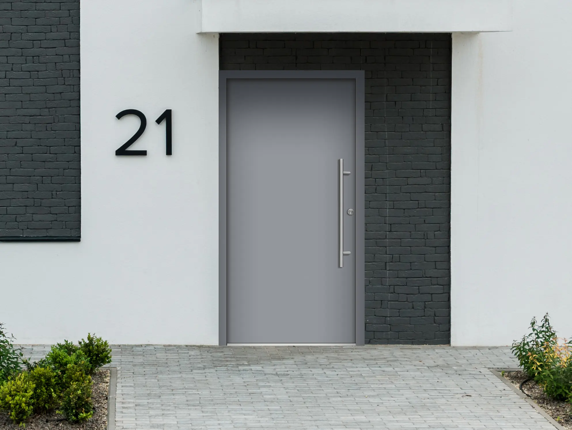 Splendoor Haustür Passivedoor Premium B05 Grau DIN Rechts 110 x 210 cm