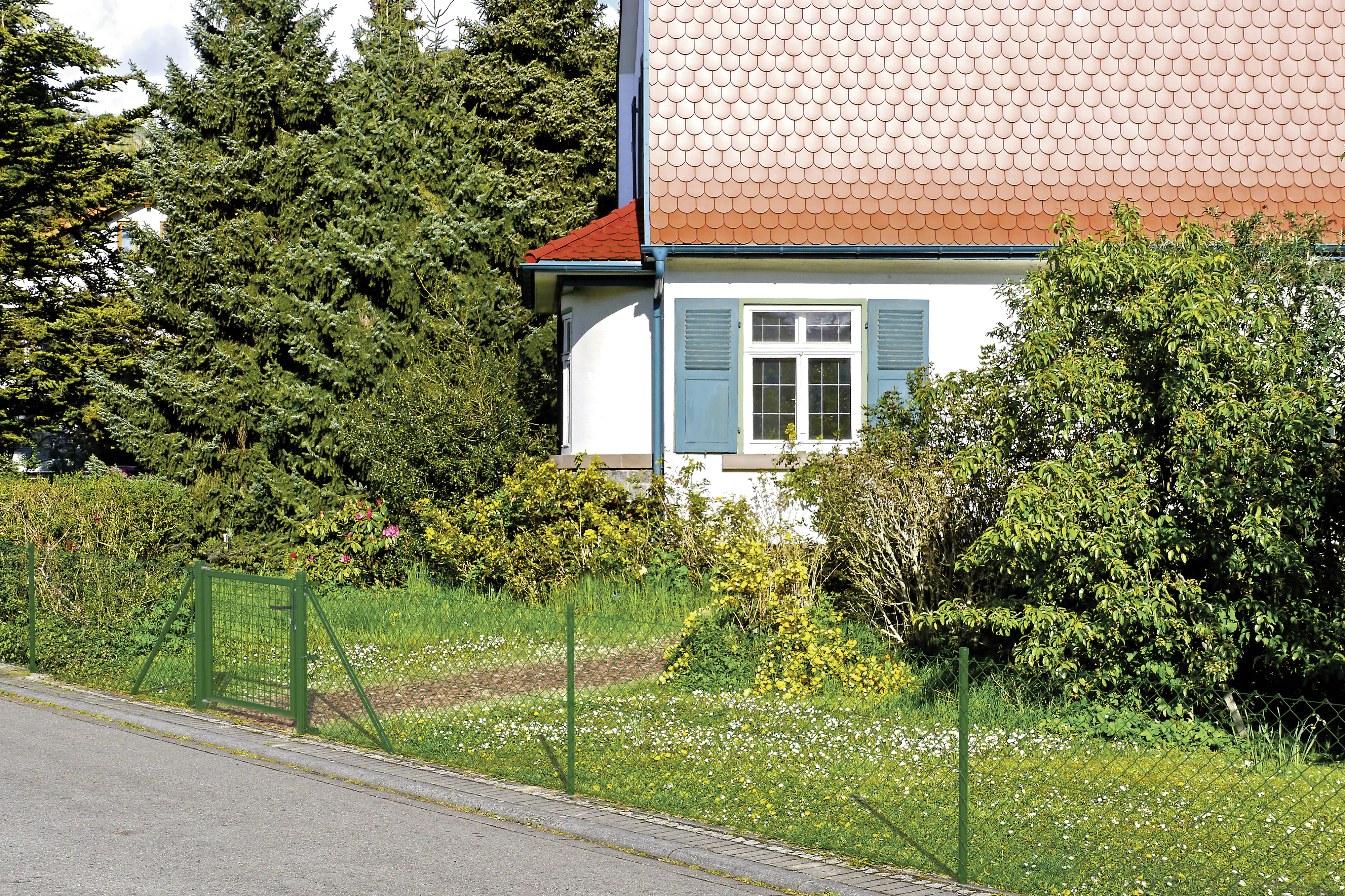 4004338612627_2176386 Alberts Zaunpfosten für Maschendrahtzäune 115 cm Ø 34 mm grün