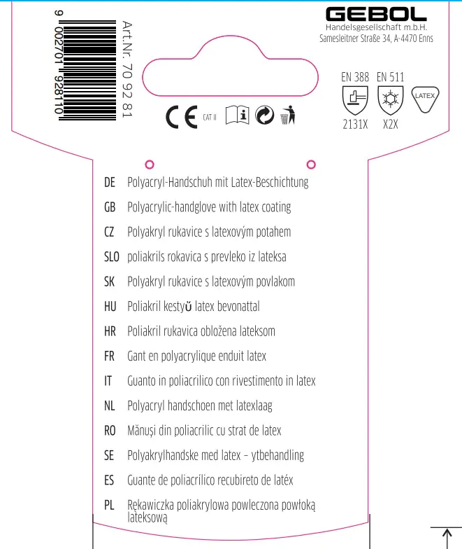 Gebol Handschuh Winter Grip  