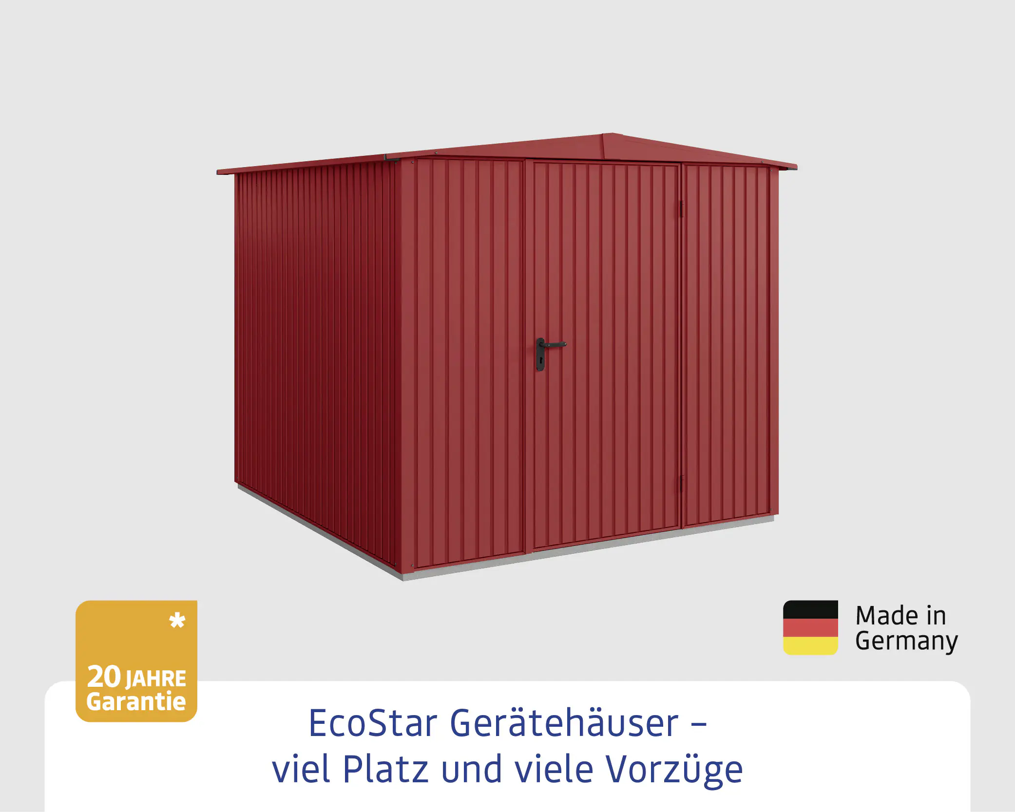 EcoStar Gerätehaus Trend-S Typ 2 258,8 x 247,7 x 216 cm v