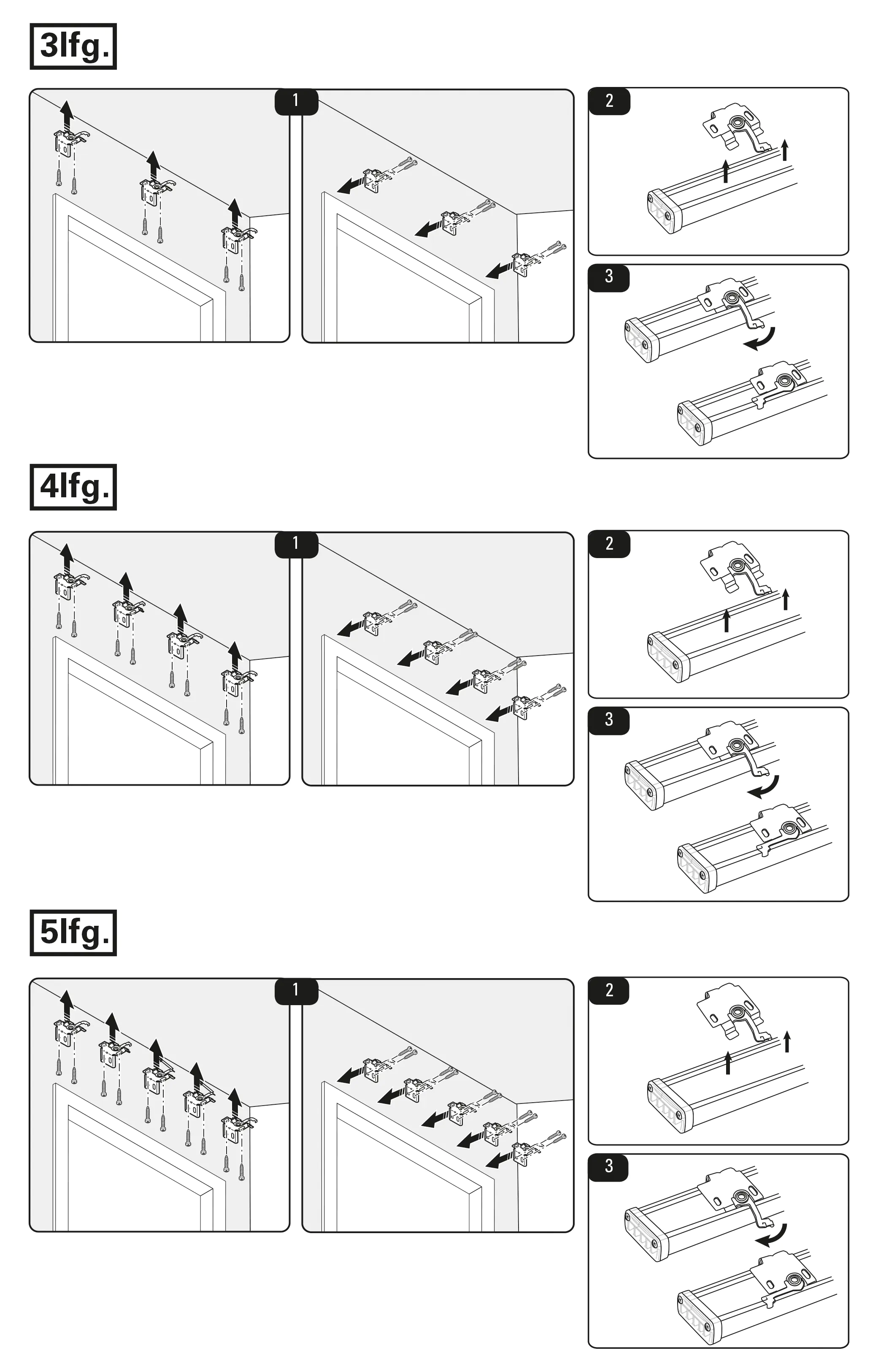 Gardinia Flächenvorhangschiene Komfort Komplett-Set 3-läufig weiß 170 cm