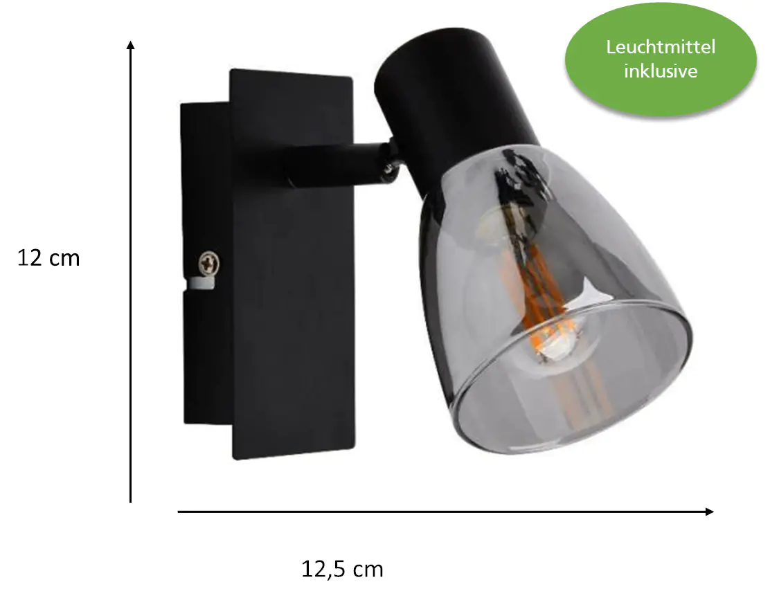 Primaster Wandlampe 1er LED Spot Miami E14 12 x 12,5 cm schwarz  Primaster Wandlampe 1er LED Spot Miami E14 12 x 12,5 cm schwarz