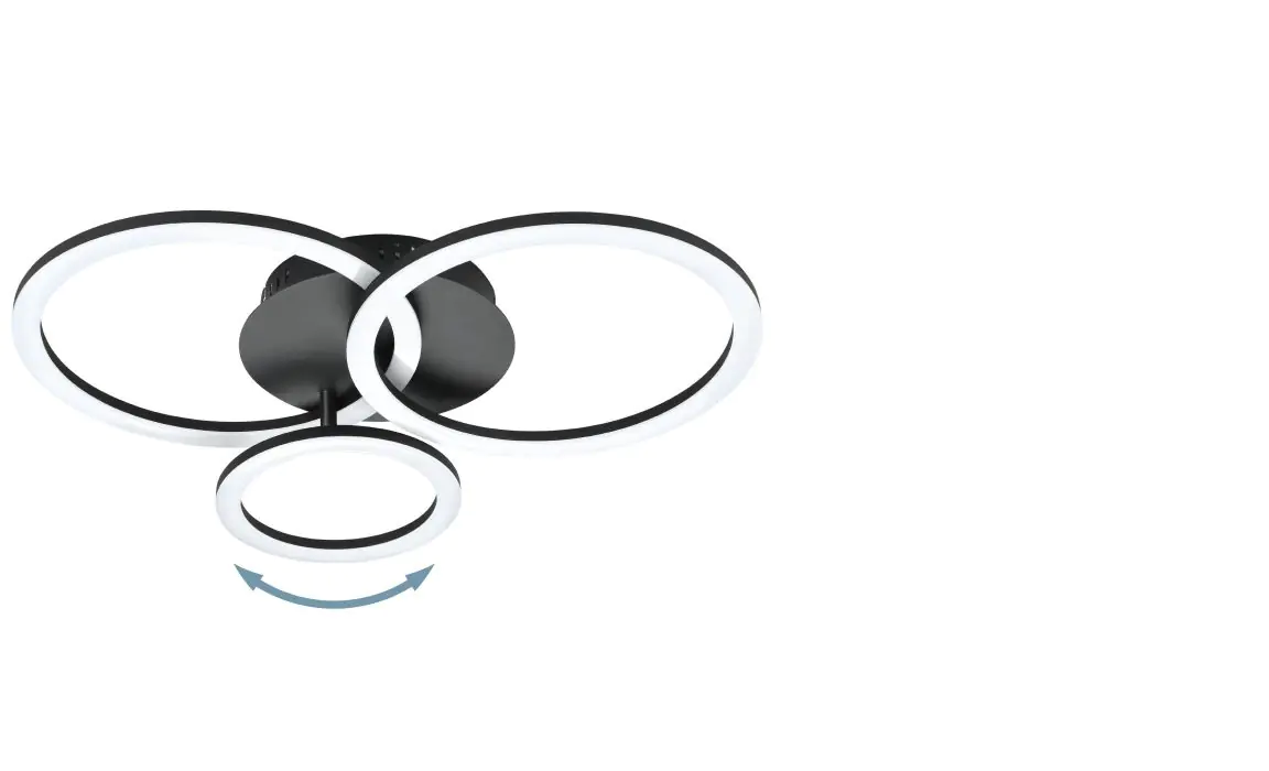 Eglo Connect LED Deckenleuchte Parrapos-Z schwarz 54,5 x 44,5 cm