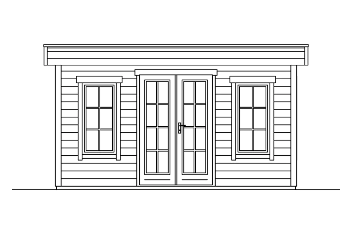 SKAN HOLZ Freizeithaus Basel 2 420 x 380 cm natur mit Fußboden