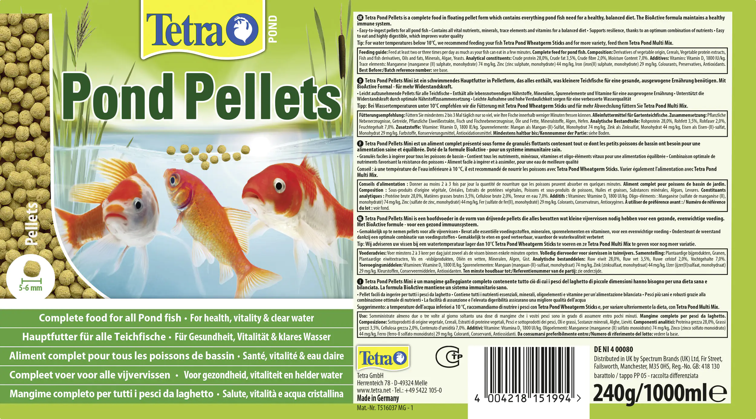 Tetra Pond Pellets 1 L