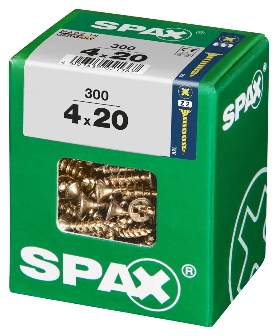 Spax Universalschrauben 4.0 x 20 mm PZ 2 - 300 Stk.