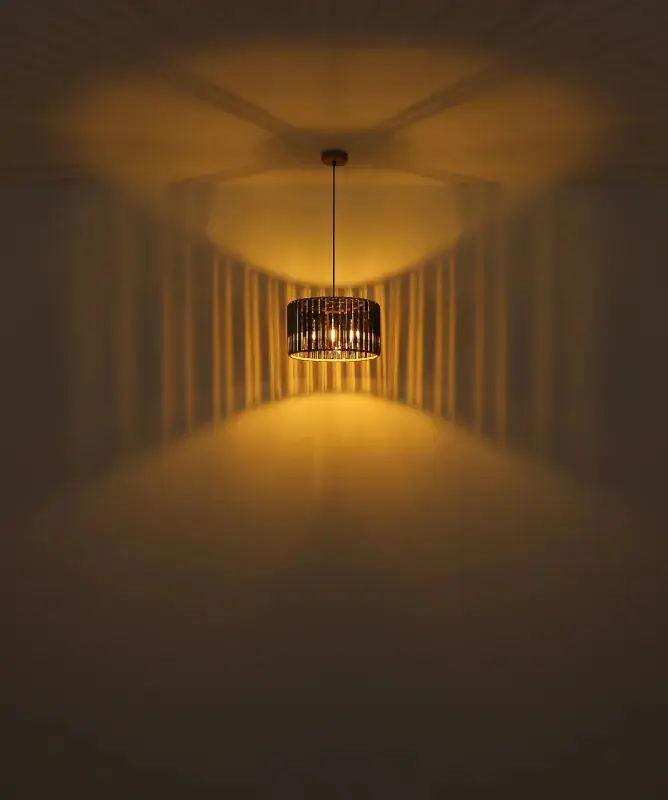 Globo Hängeleuchte Run Ø 35 x 120 cm holzoptik