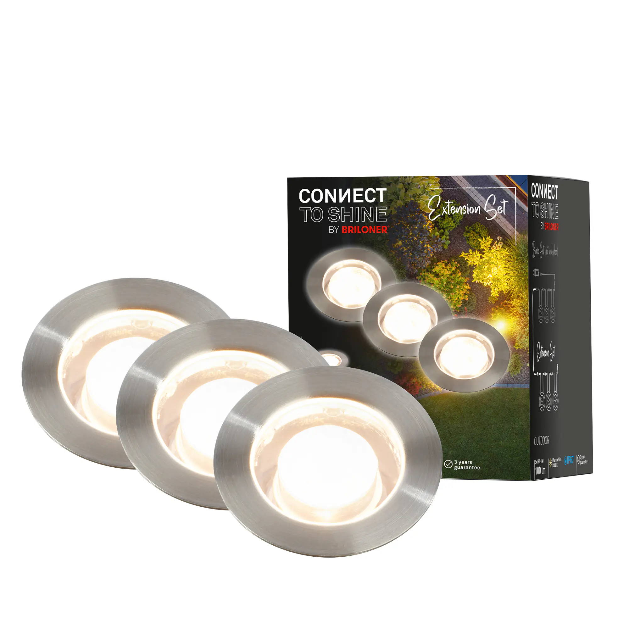 Briloner LED Boden-Einbaustrahler Connect to Shine3er Ergänzungsset 3x 1W warmweiß Briloner LED Boden-Einbaustrahler Connect to Shine3er Ergänzungsset 3x 1W warmweiß