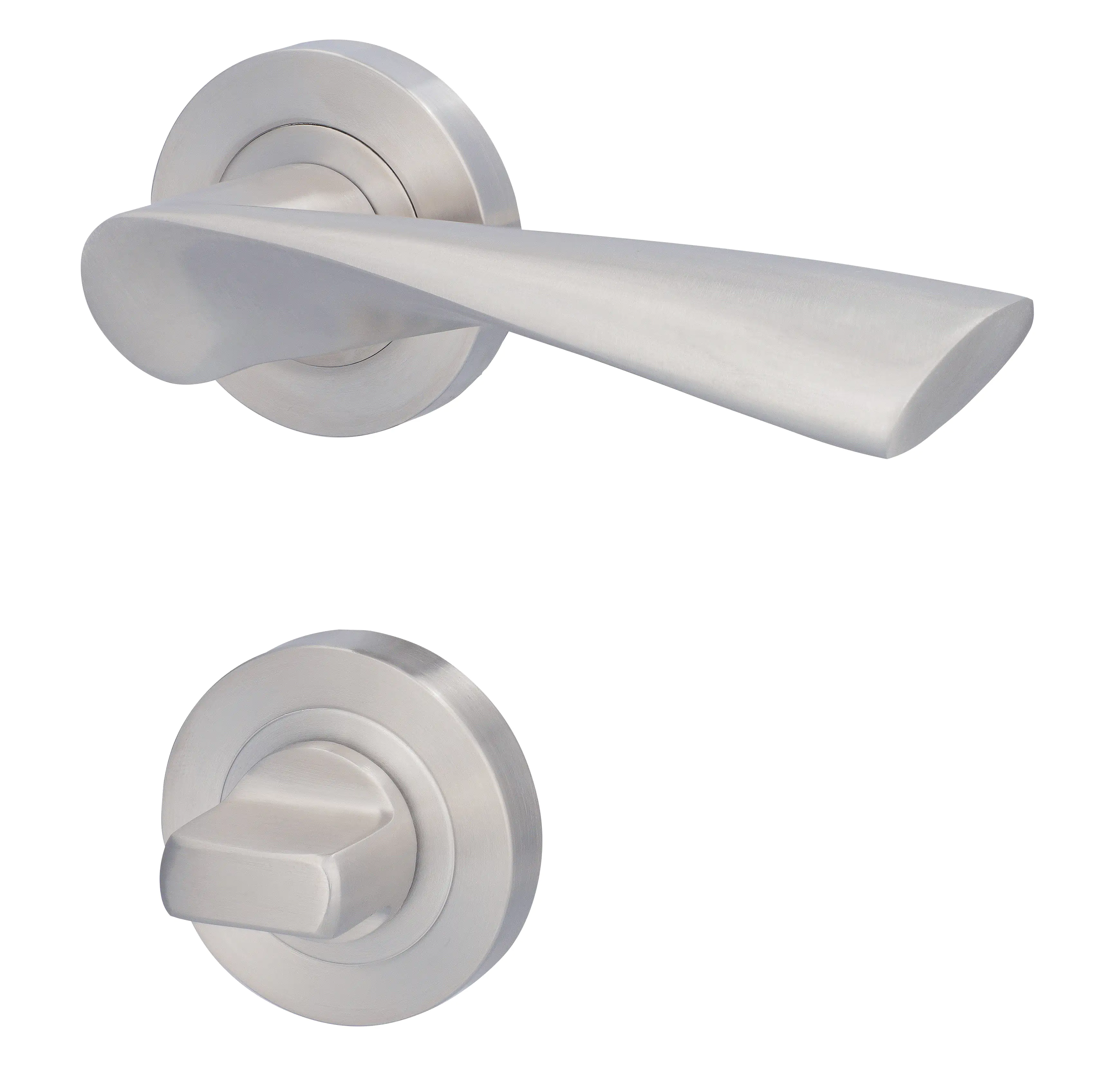 Alpertec WC-Rosettengarnitur Palma Edelstahl silber rund