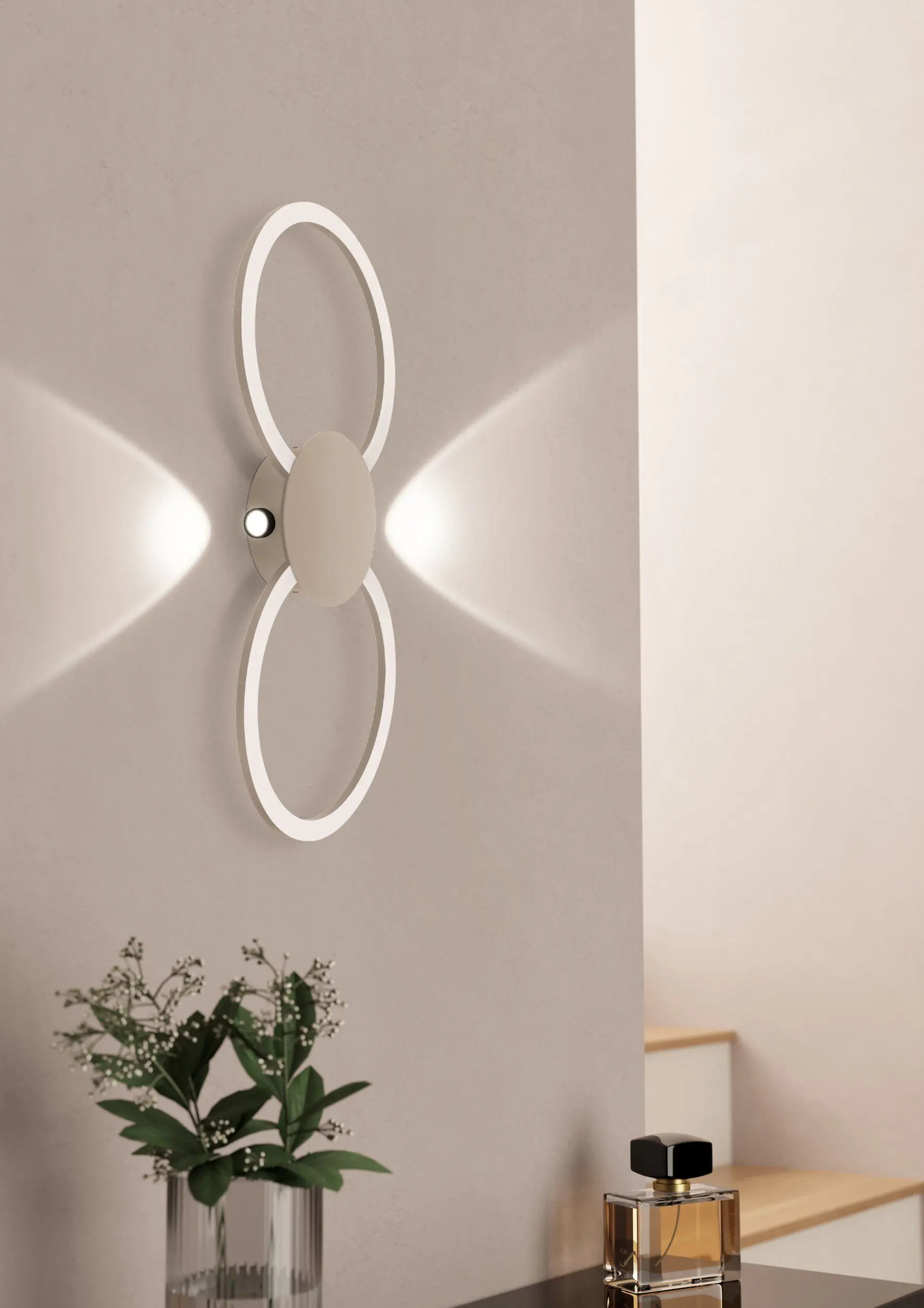 Eglo LED Wandleuchte Venticello sandfarben 66 x 30 cm warmweiß