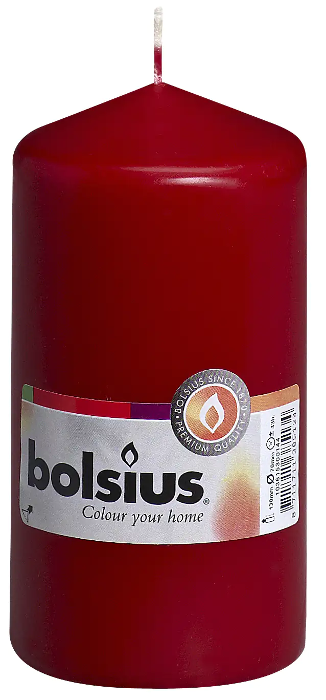 Bolsius Stumpenkerze altrot, Höhe 13 cm, Ø 6,8 cm