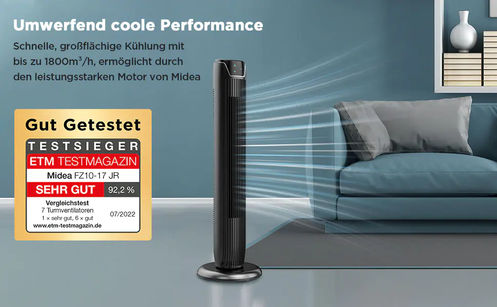 Midea Turmventilator FZ10-17JR schwarz