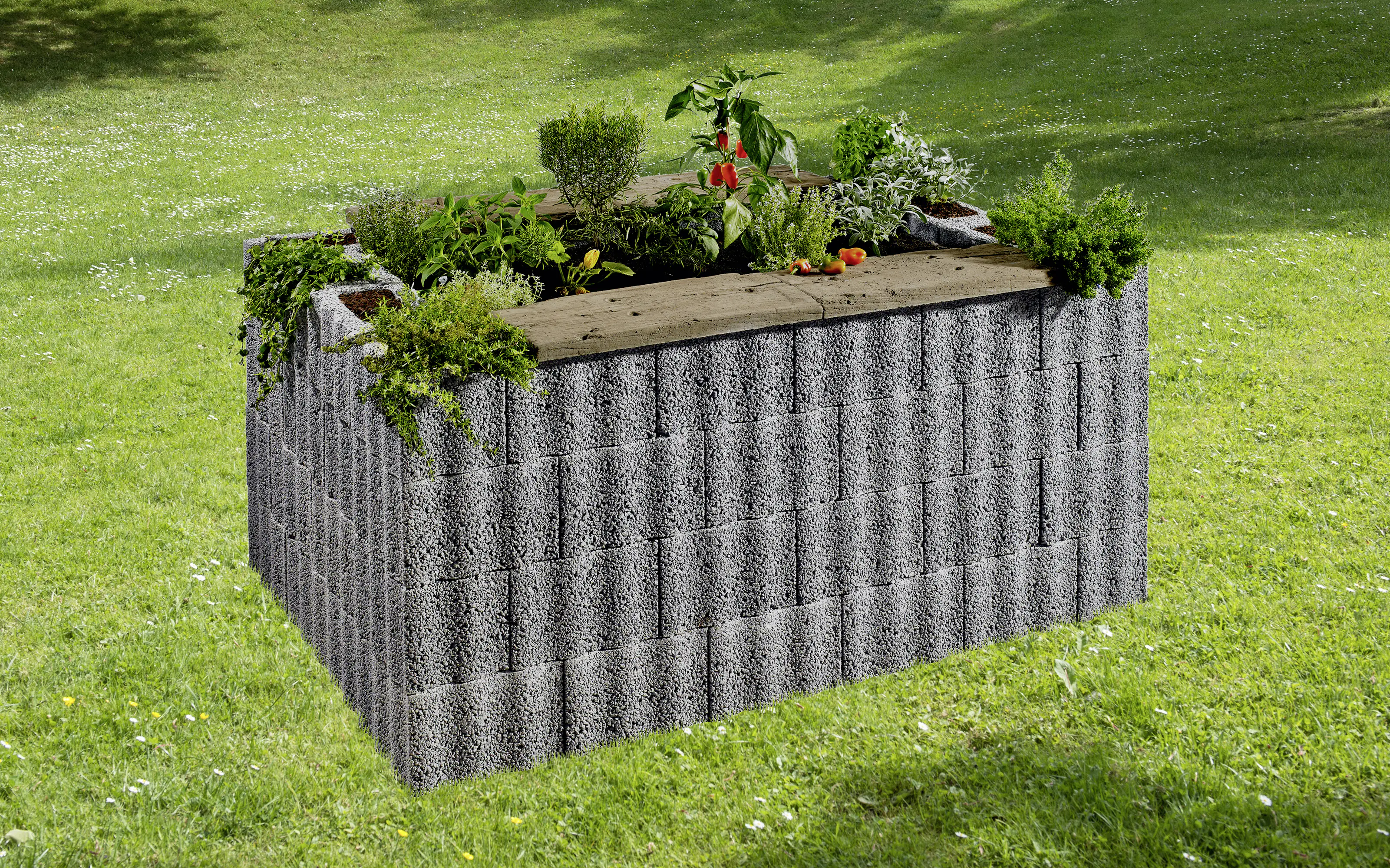 2077881026861_4 Kann Hochbeet-Set Wellino 170 x 110 x 80 cm grau