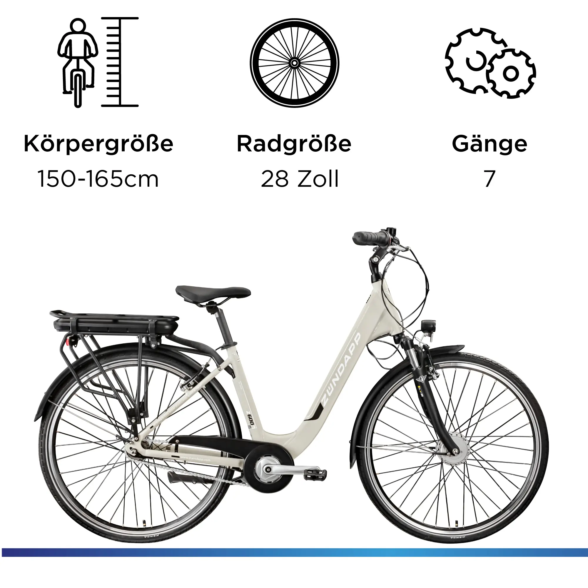 Zündapp E-Bike City Z600 28 Zoll 7-Gang 522 Wh grau