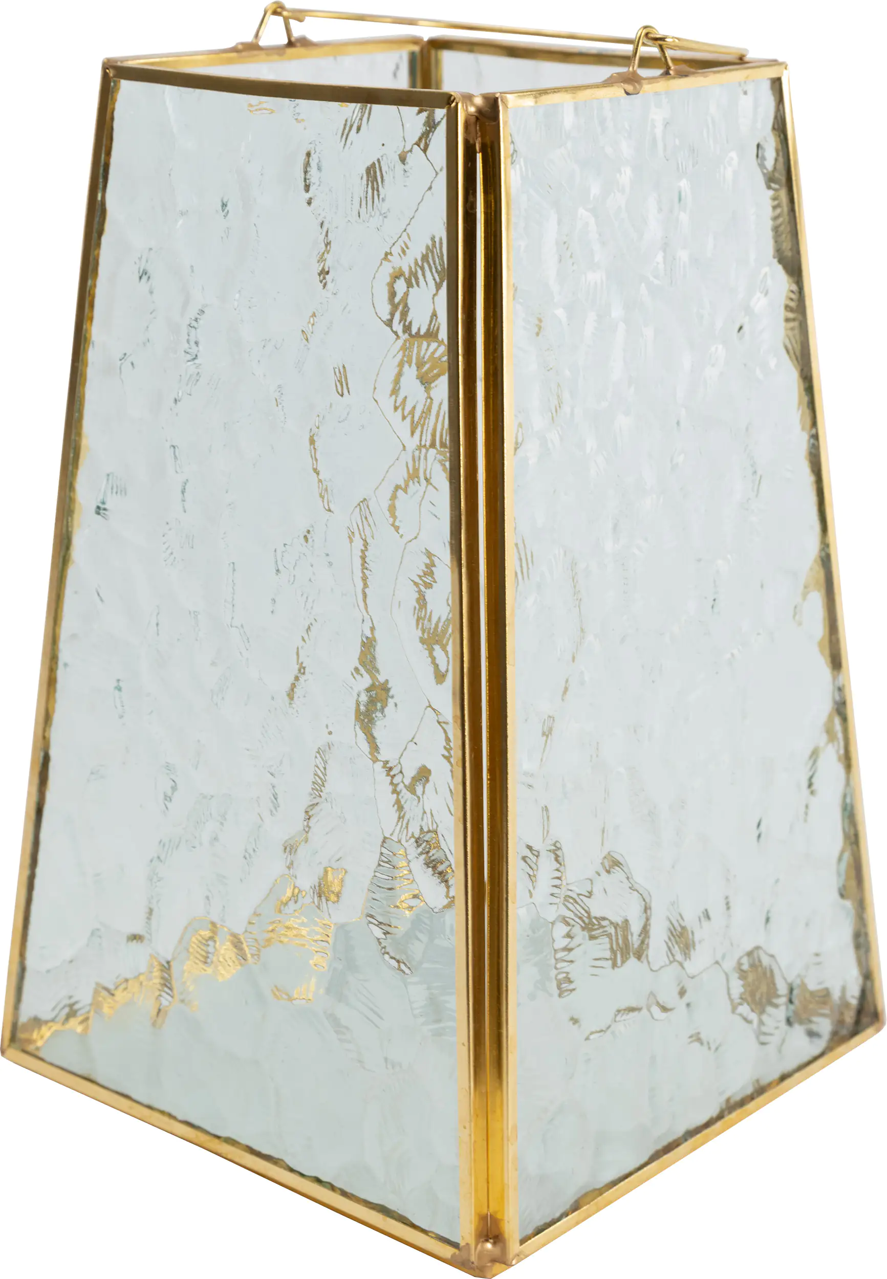 TrendLine Laterne Glas-Metall 22 x 14 cm gold