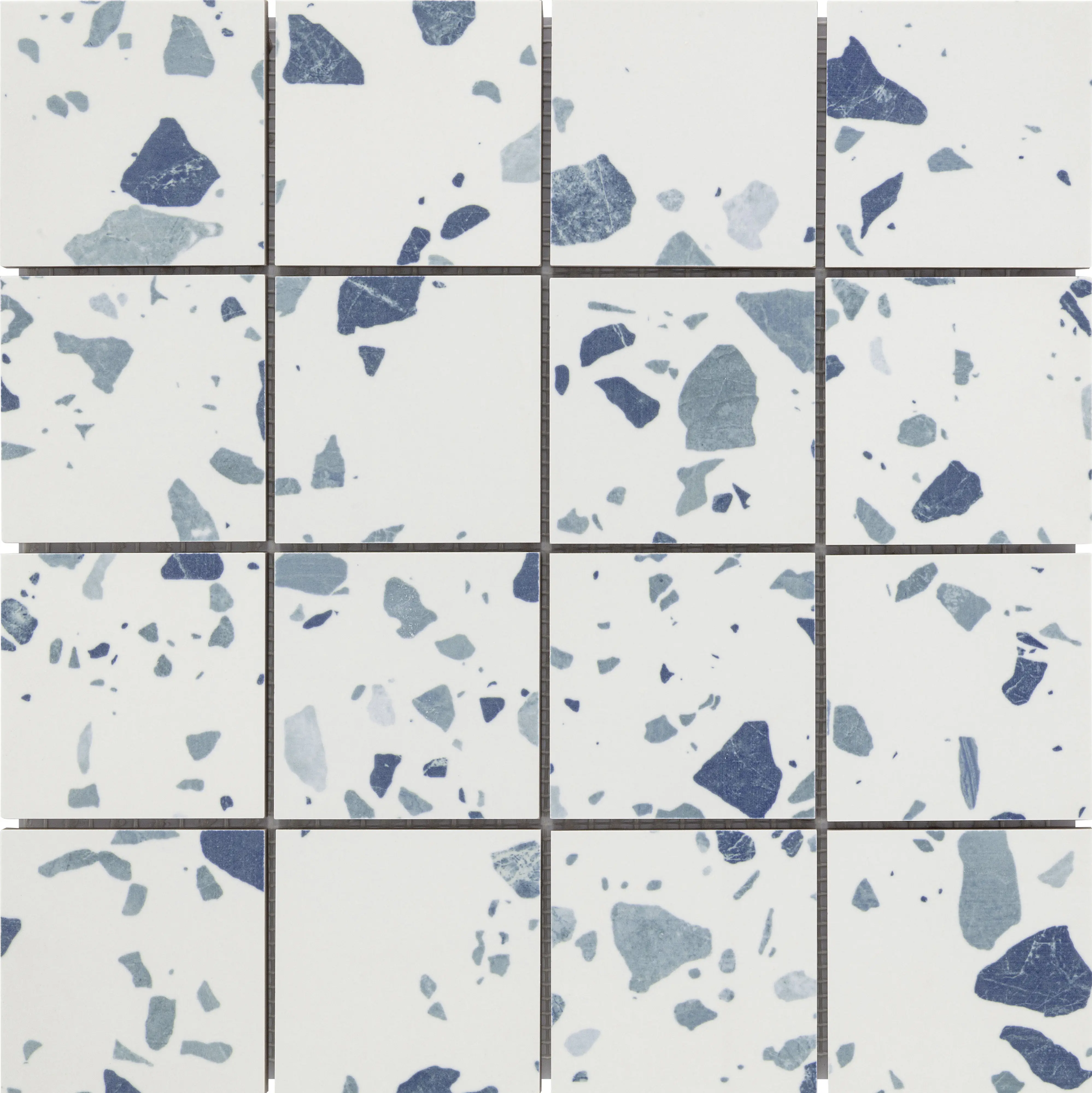KNG Mosaikfliese rutschhemmend 30,0 x 30,0 cm terrazzo blau